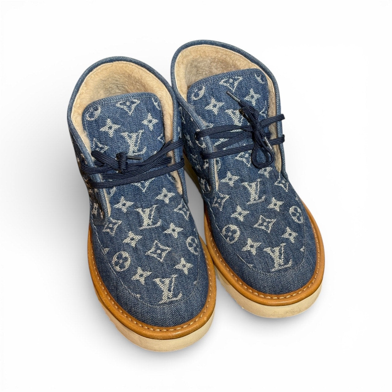 Louis Vuitton x Nigo "Cozy Line" Denim Monogram Boots 2021