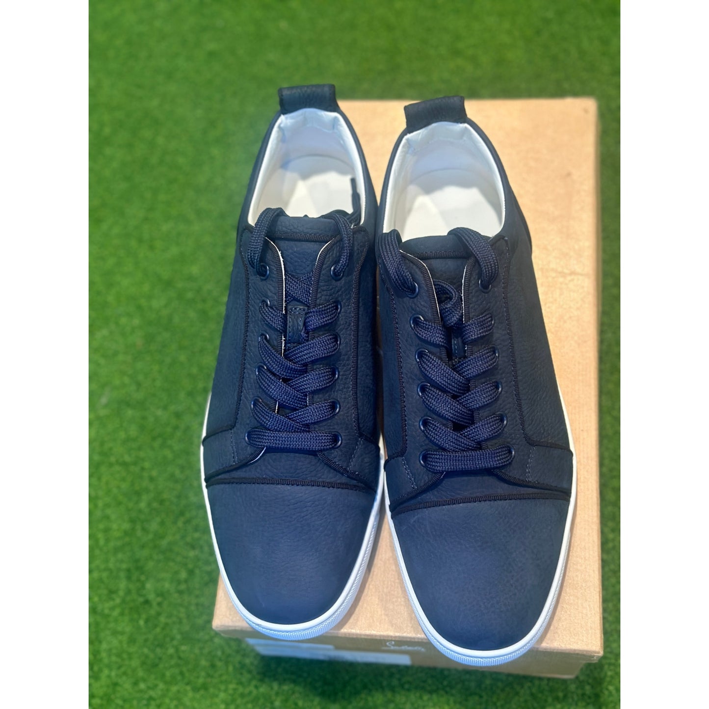 Size 11 - Christian Louboutin Navy Red Bottom Sneakers
