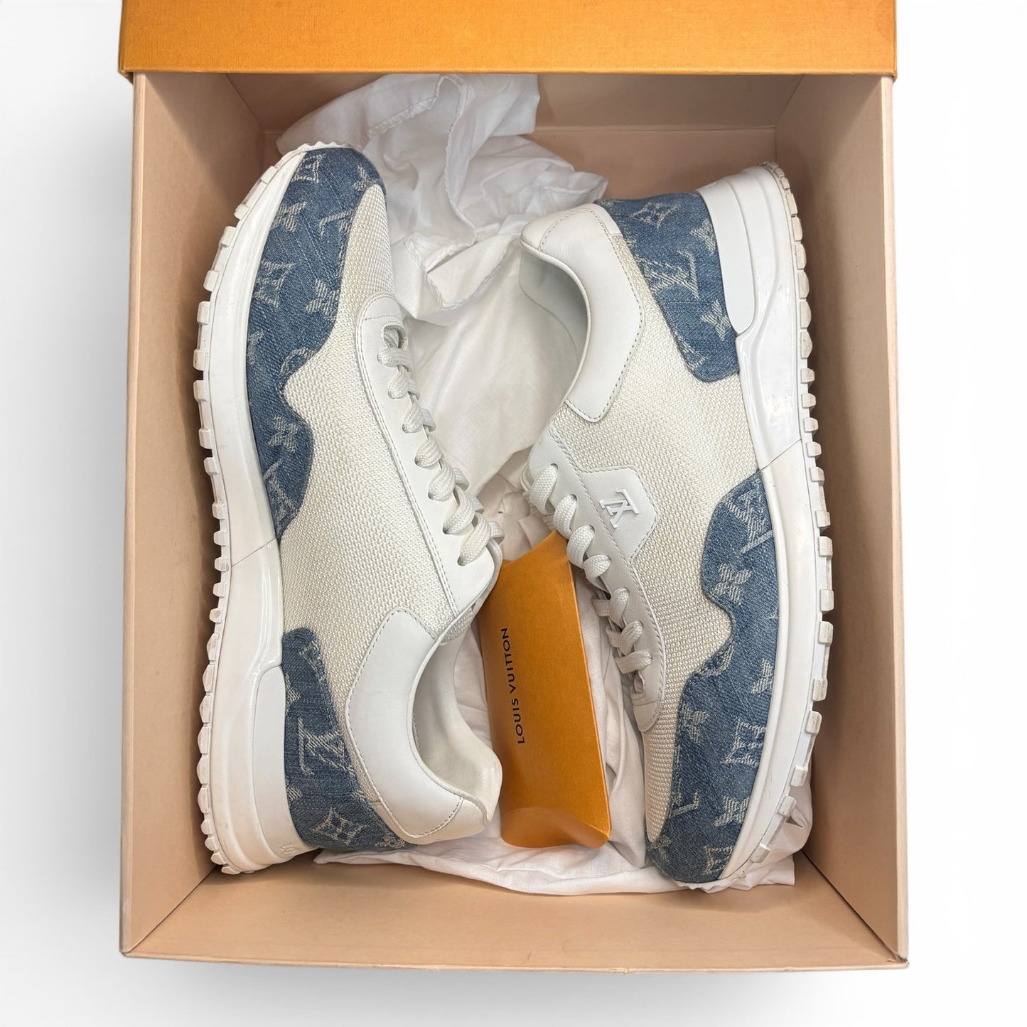Louis Vuitton Runaway Sneakers White & Denim Monogram | 9LV