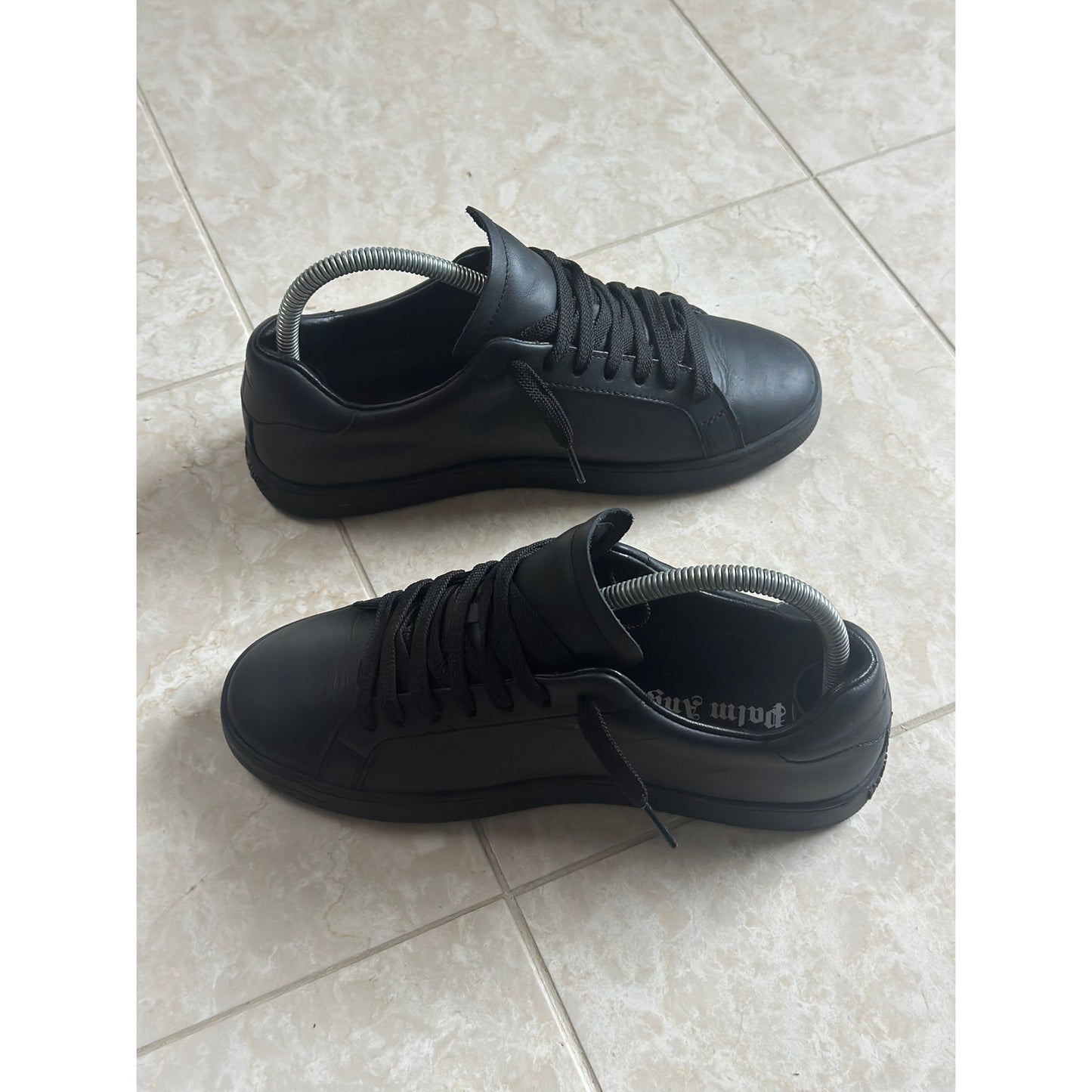 Palm Angels Teddy Bear Lace Up Tennis Sneakers