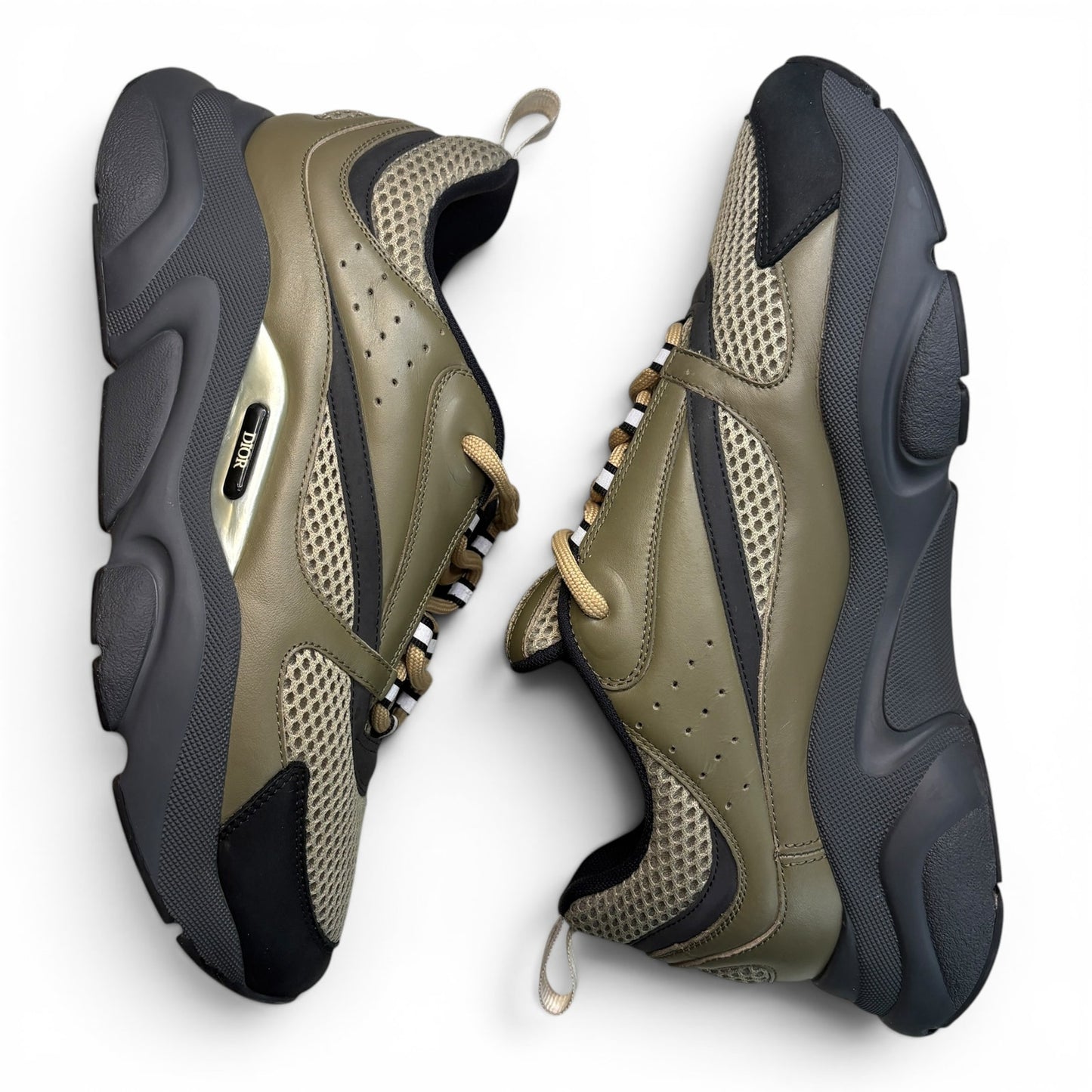 Dior B22 Reflective Low Top Khaki Sneakers | Size 43 (10US)