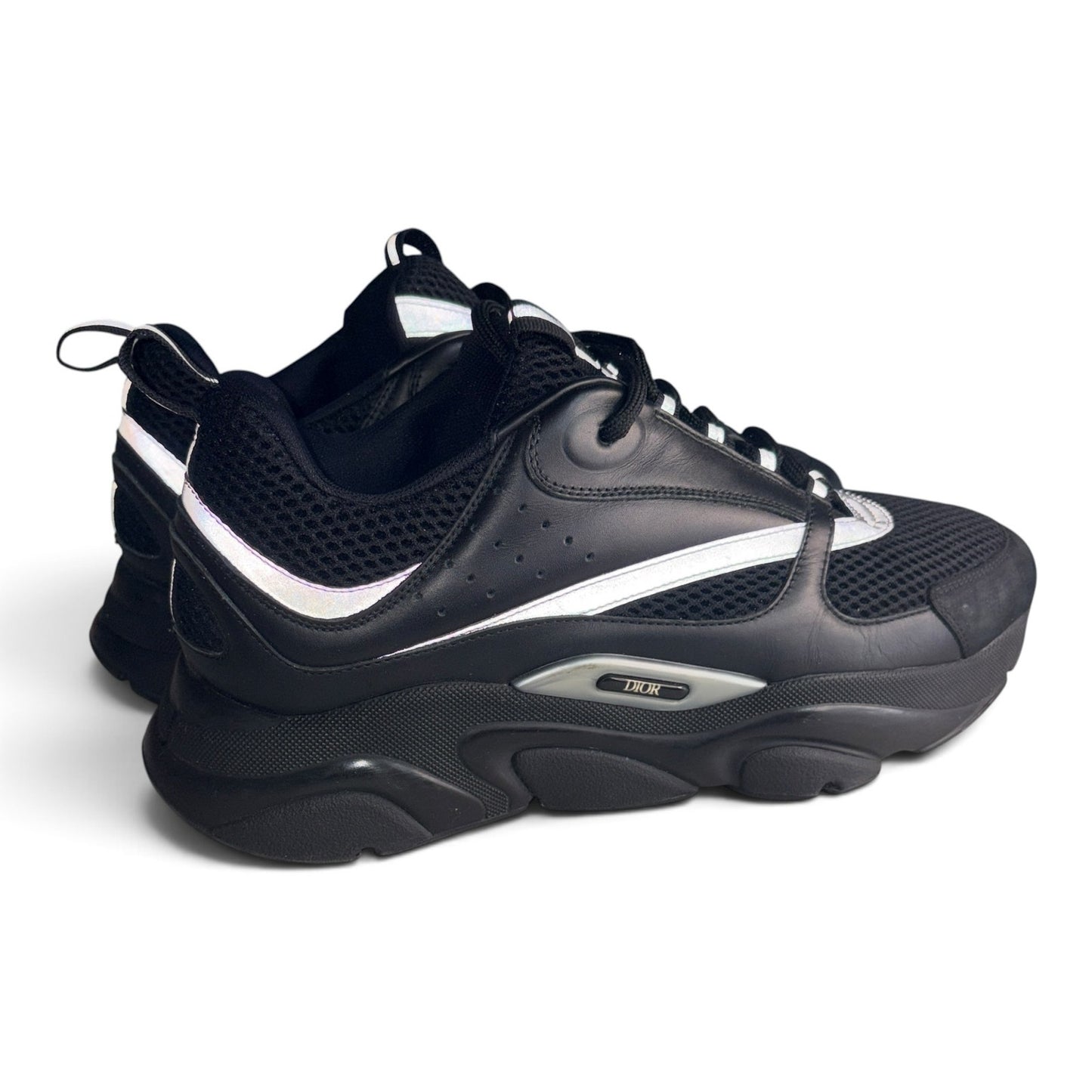 Dior B22 Reflective Low Top Black Sneakers | Size 44 (11US)