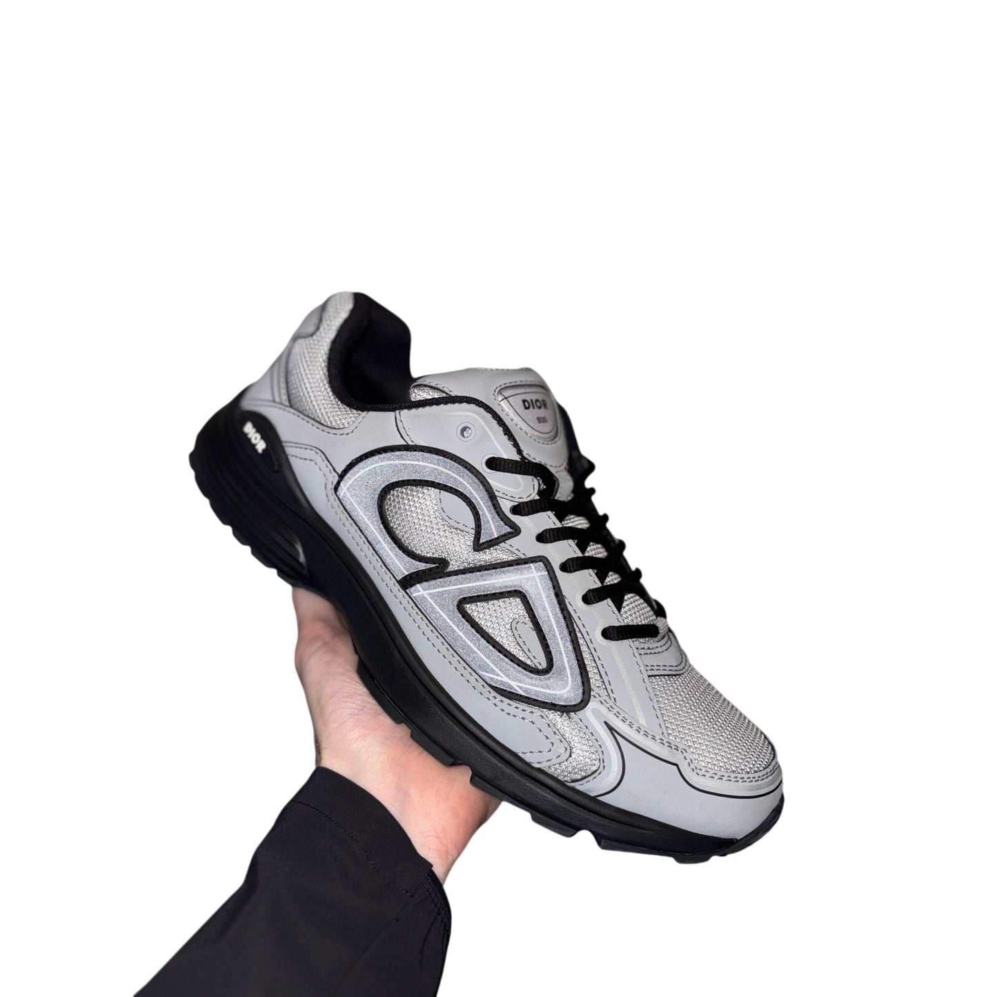 Size 10 - Dior B30 Grey & Black Sneakers NEW SEASON