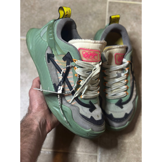 Off-White Odsy-1000 'Green Grey' Athletic Sneakers Men's Size: 11