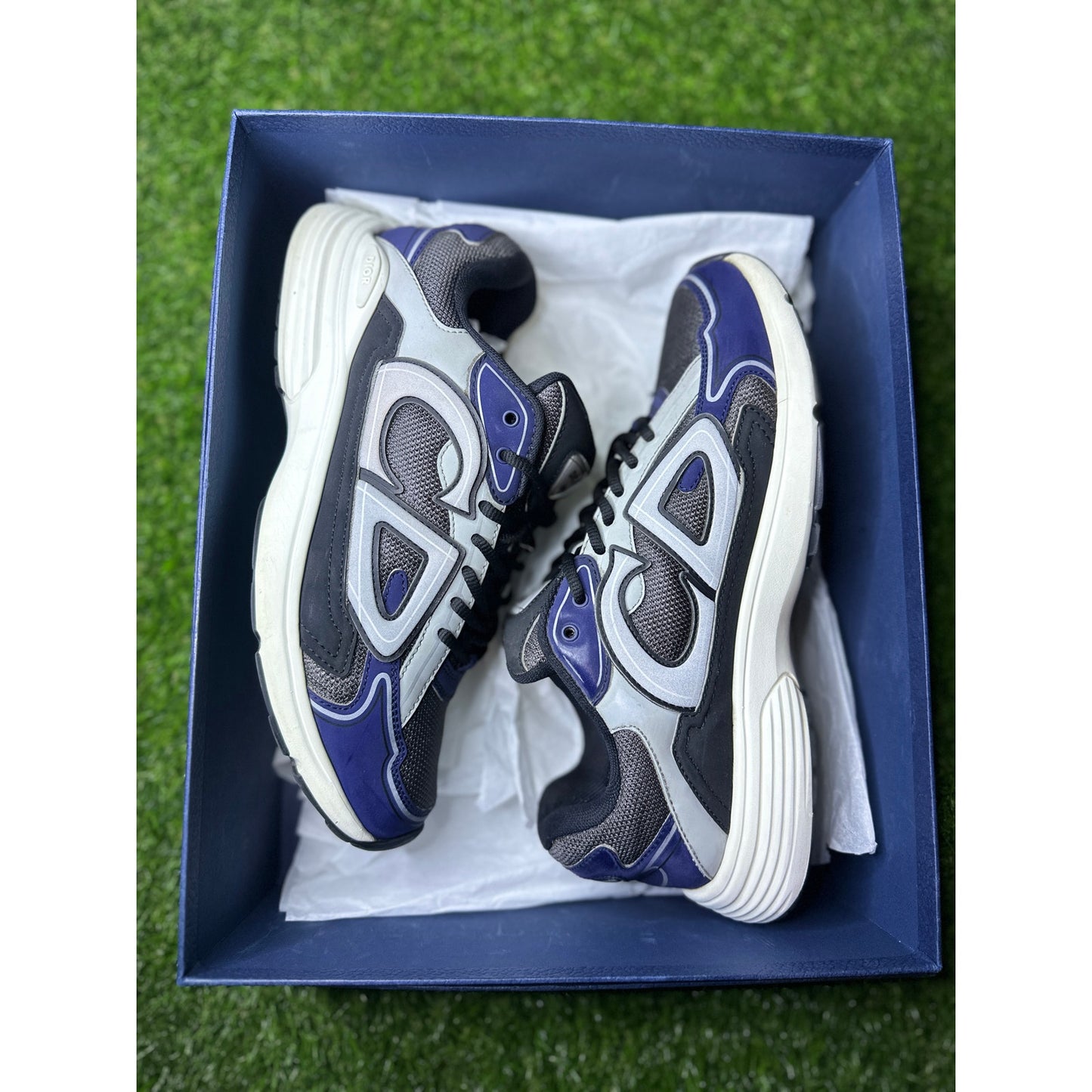 Size 44EU / 11US - Dior B30 Blue Grey Sneakers Retail $1200