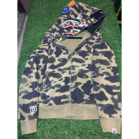 Size XL - Bape ABC Camo Double-Hood Shark Zipup