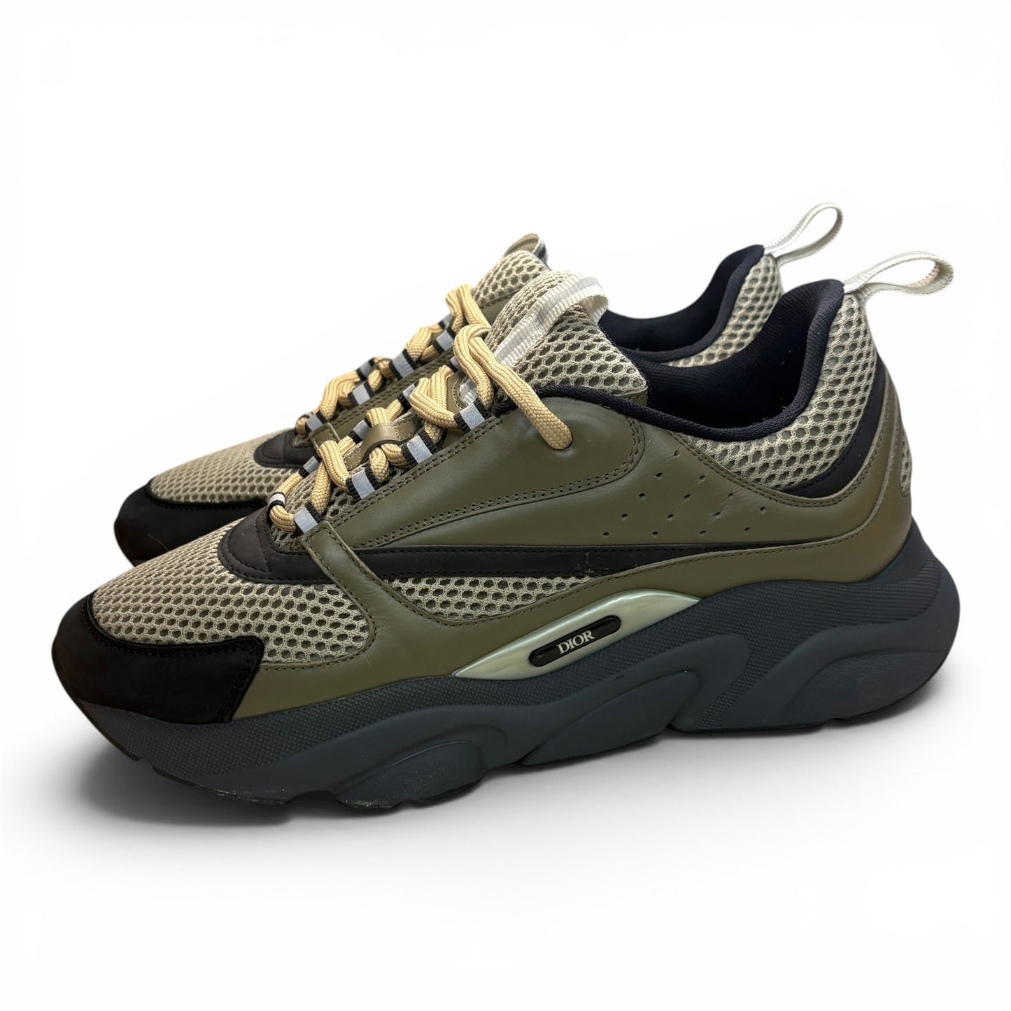 Dior B22 Reflective Low Top Khaki Sneakers | Size 43 (10US)