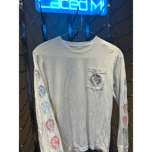Medium - Chrome Hearts Multi Color Horse Shoe L/S T-shirt White