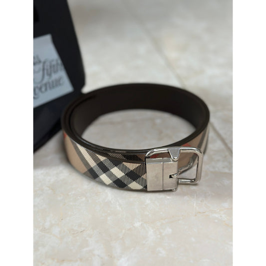 Burberry Vintage Check and Leather Belt