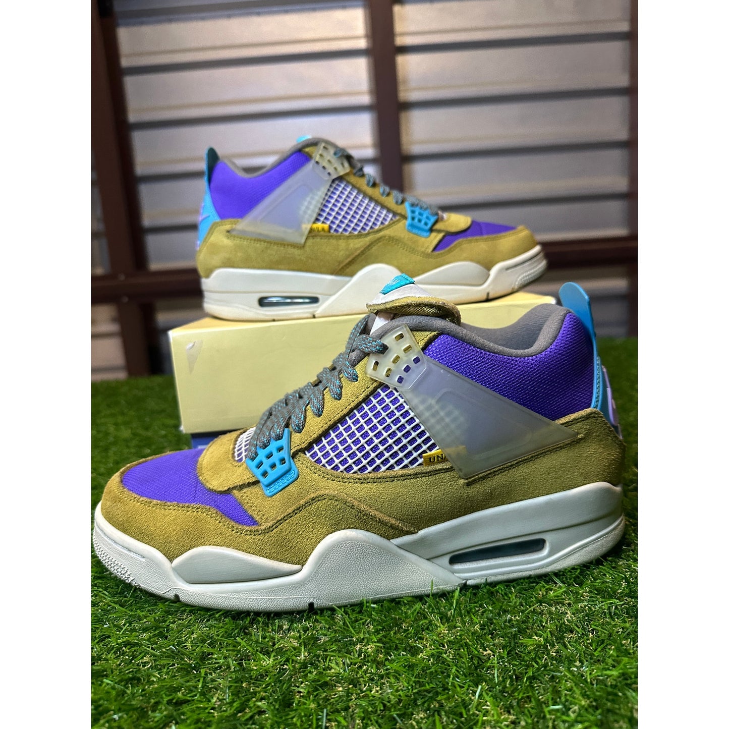 Size 10 - Jordan 4 Union Dessert Moss