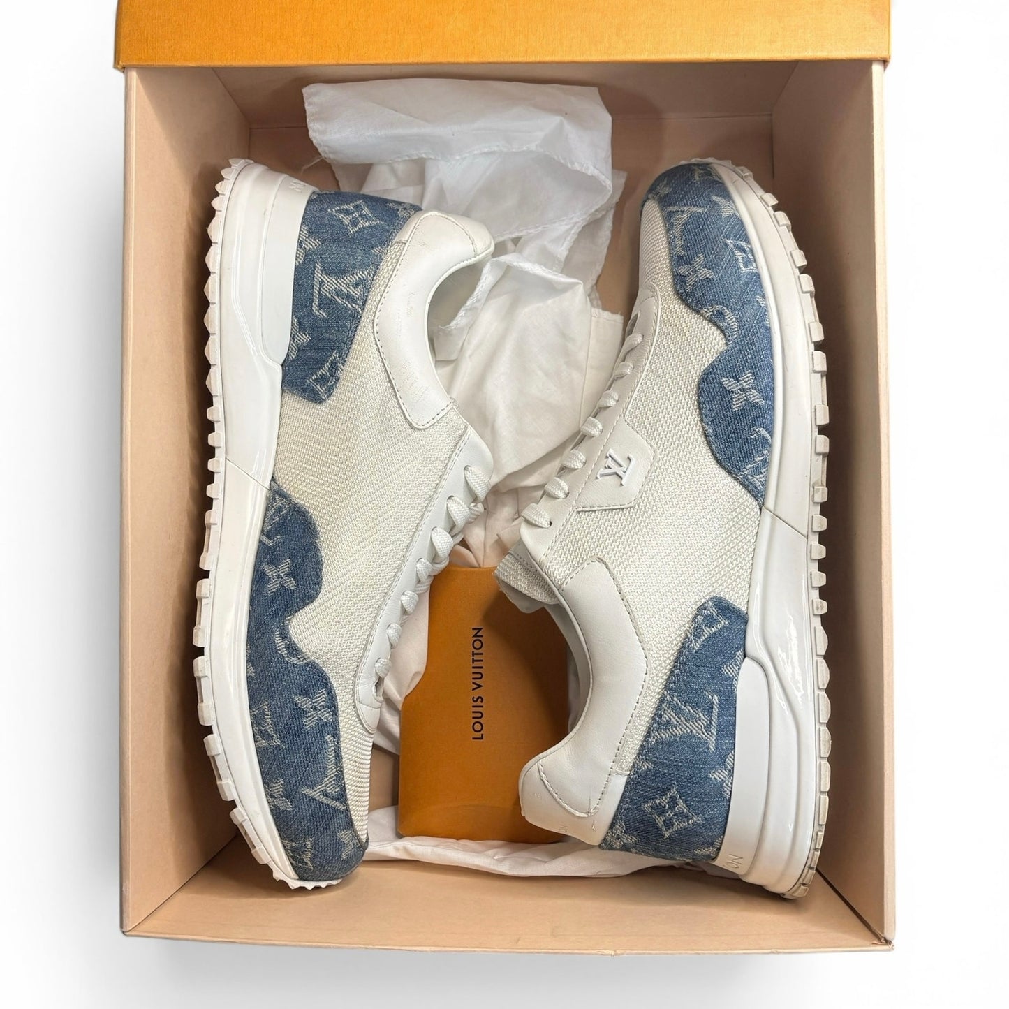 Louis Vuitton Runaway Sneakers White & Denim Monogram | 9LV