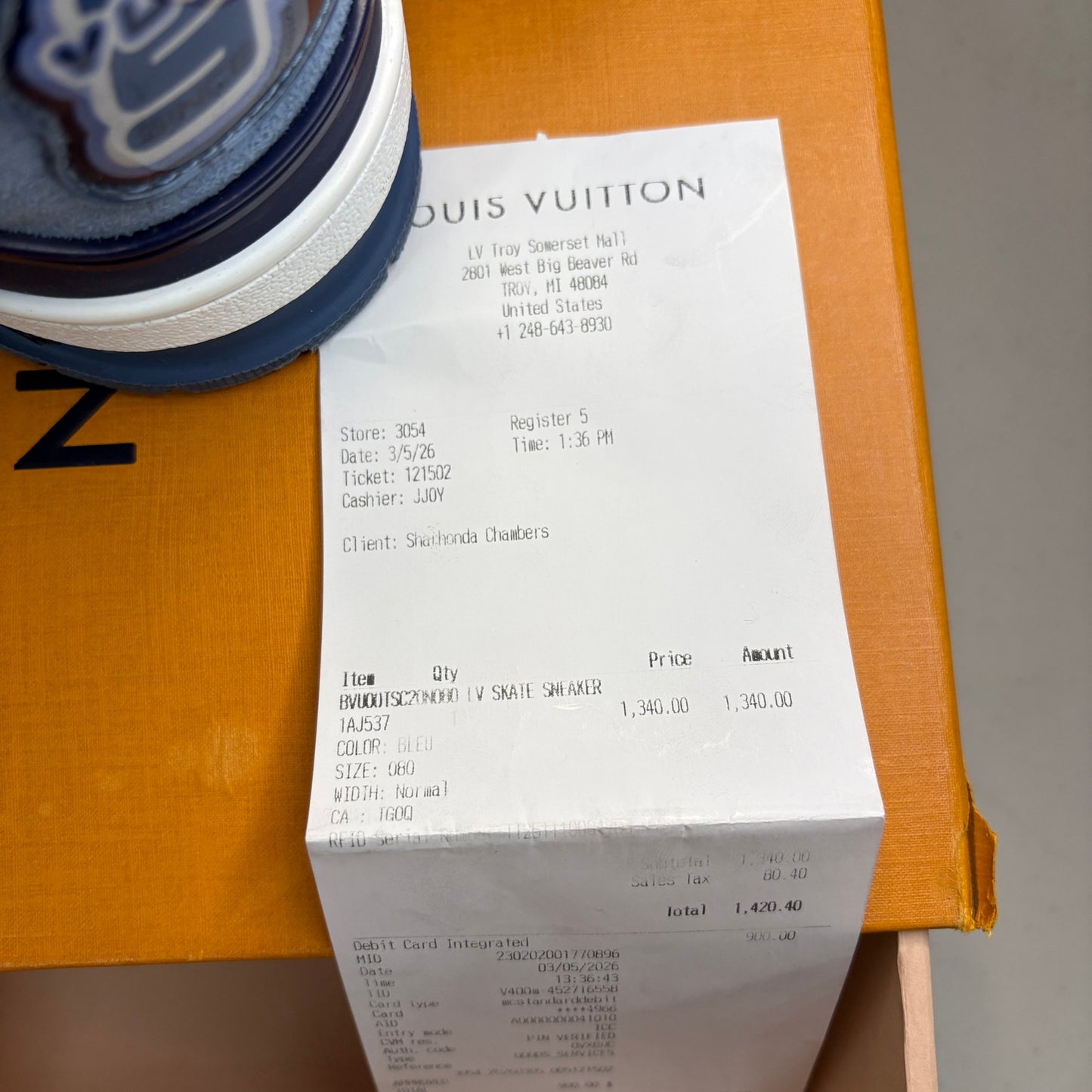 Louis Vuitton LV Skate Sneakers Blue Grey | Size 8LV