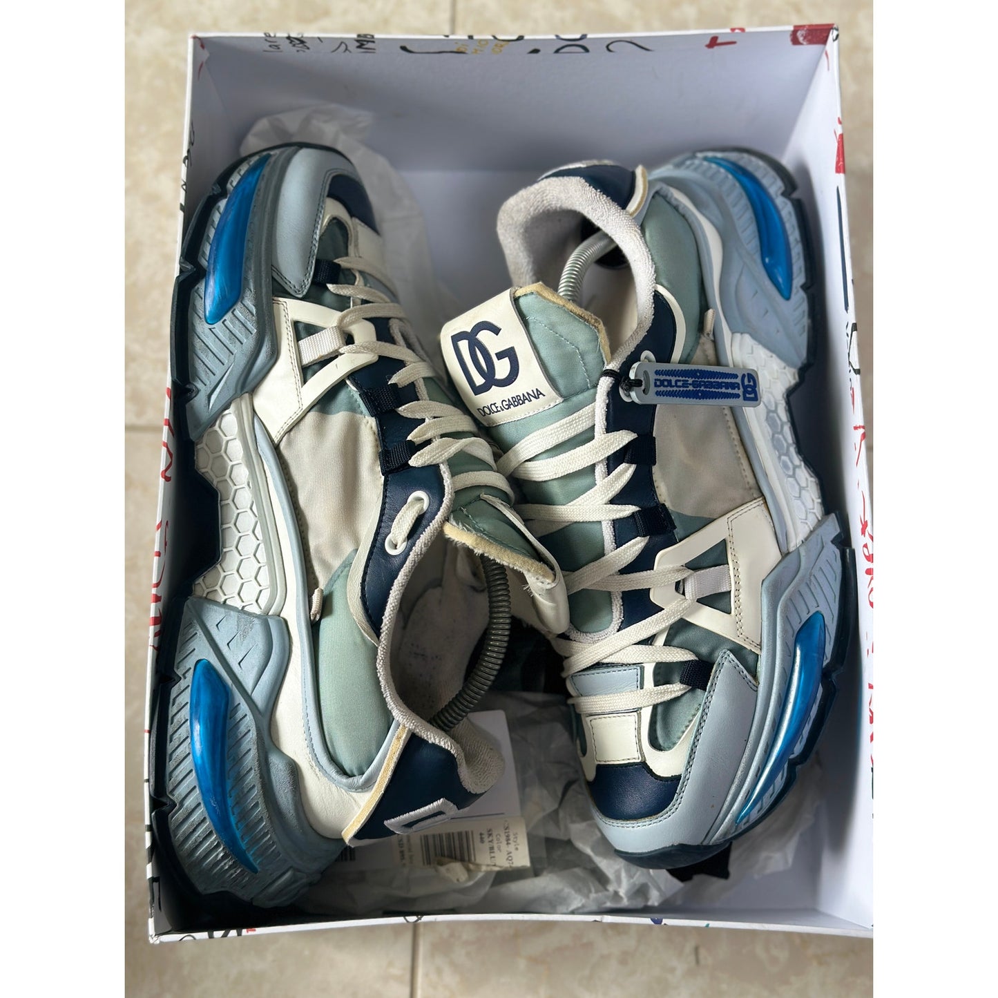 Size 11 - Dolce & Gabbana Airmaster panelled Blue sneakers