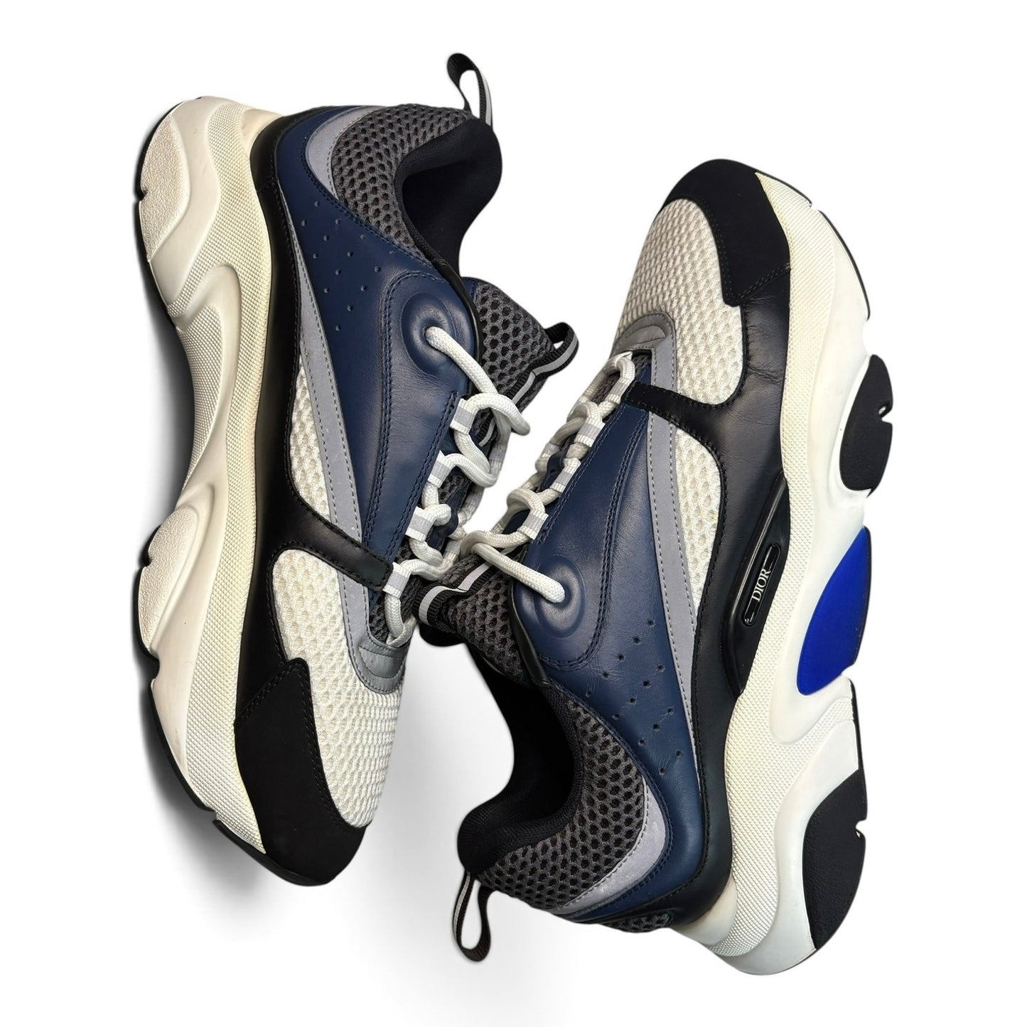 Dior B22 Reflective Navy Blue Black Sneakers | Size 44(11US)