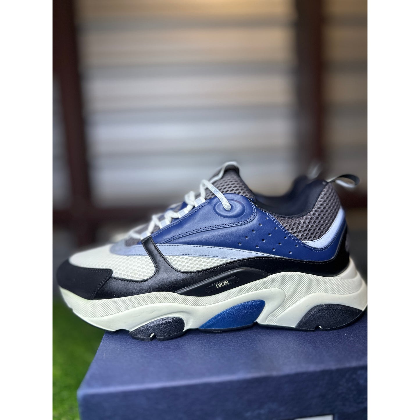 Size 12 - Dior B22 Navy Blue/Black/White Sneakers