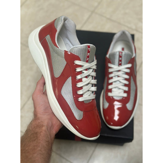 Prada America's Cup Sneakers Reddish Orange | Size 10Uk