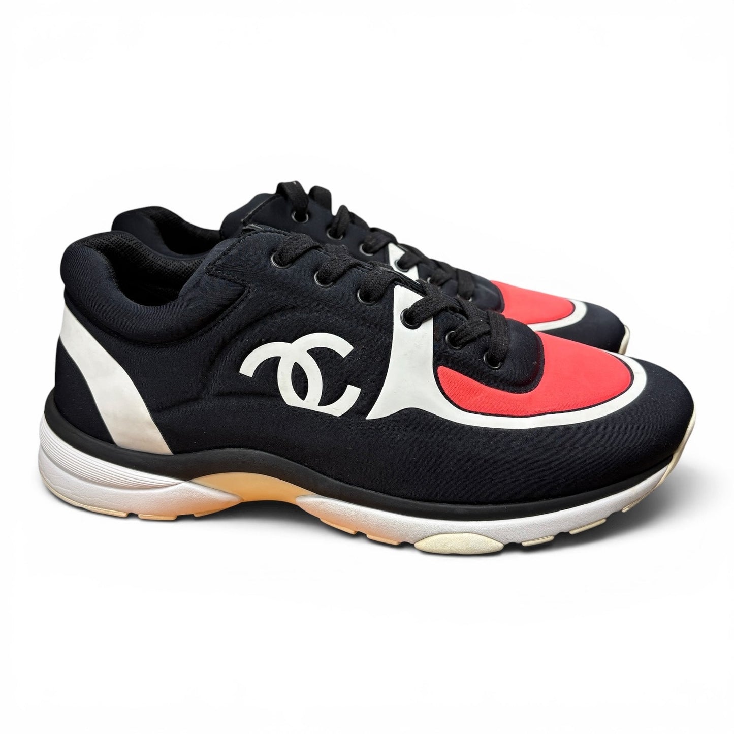 Chanel Black Neoprene CC Logo Sneakers | Size 43(10US)