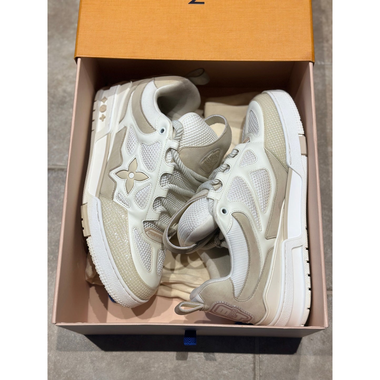 Louis Vuitton LV Skate "Beige/White" Trainer Size 8.5UK