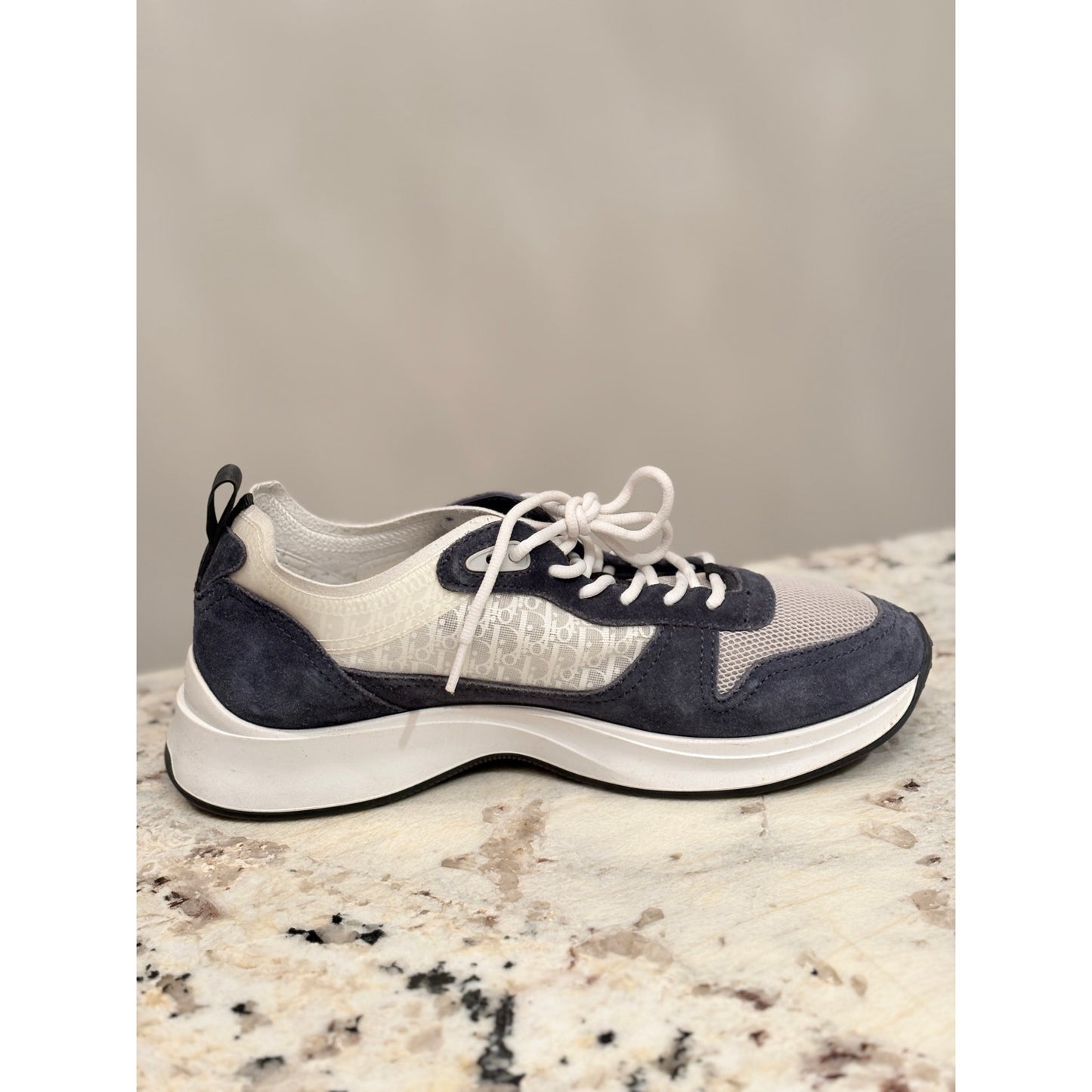 Size 9 - Dior B25 Runner Navy Blue Oblique Suede Sneakers