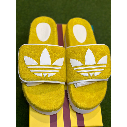Brand New Size 12 - Gucci x Adidas Slides Yellow