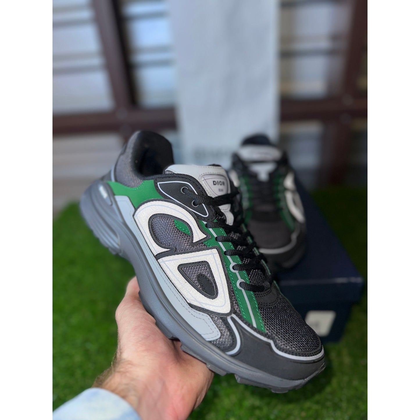 Size 10 - Dior B30 Mesh Deep Grey Green Black Trainer