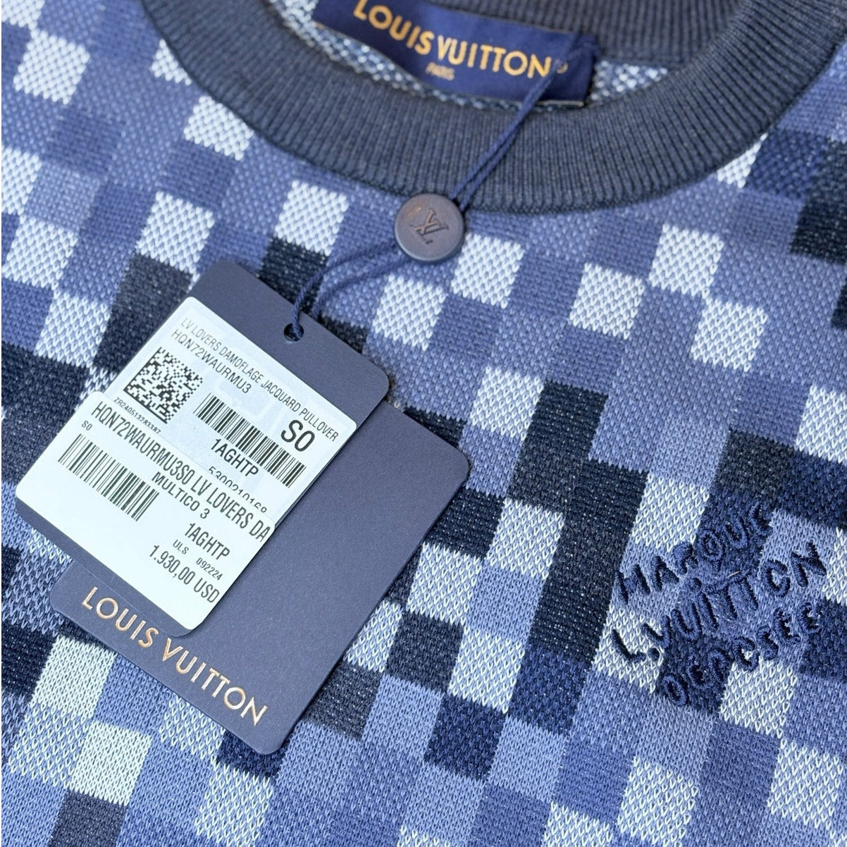 LV 'Lovers' Damoflage Jacquard Pullover | New With Tags