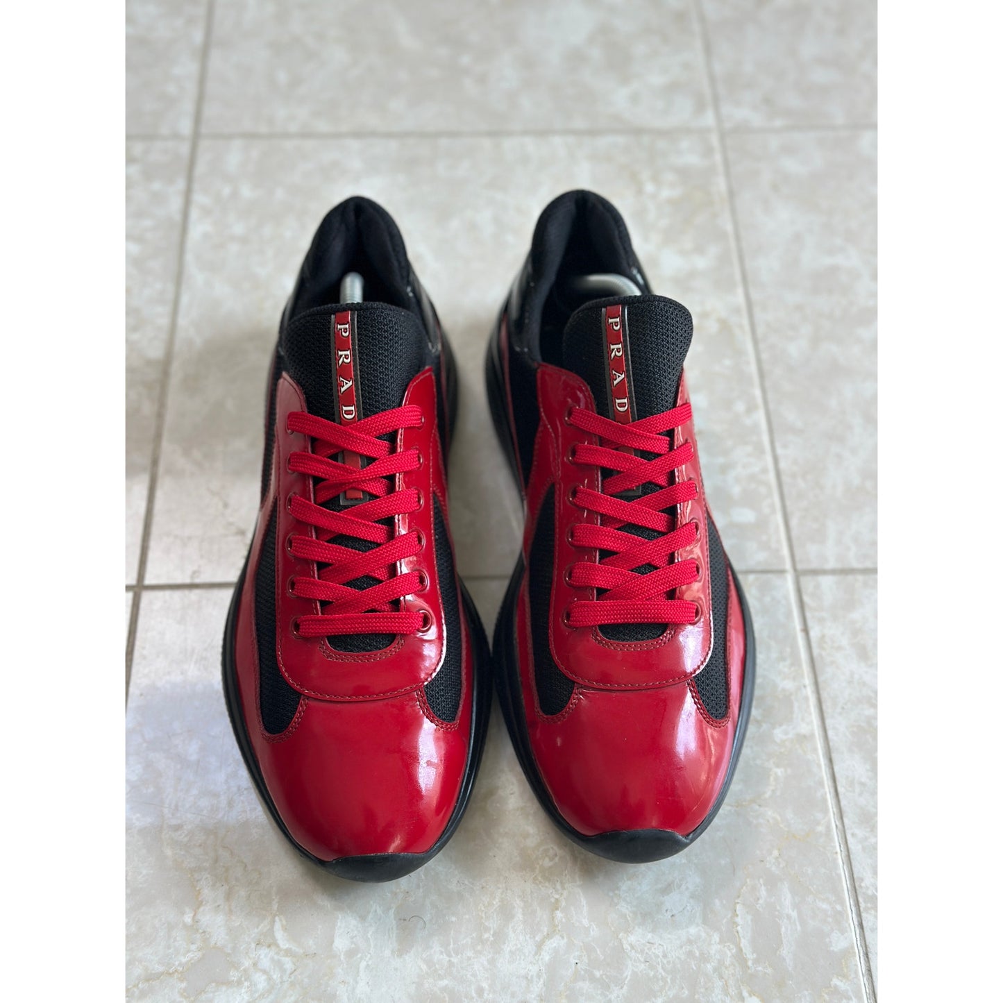 Prada America's Cup Red / Black Sneakers | Size 9Uk