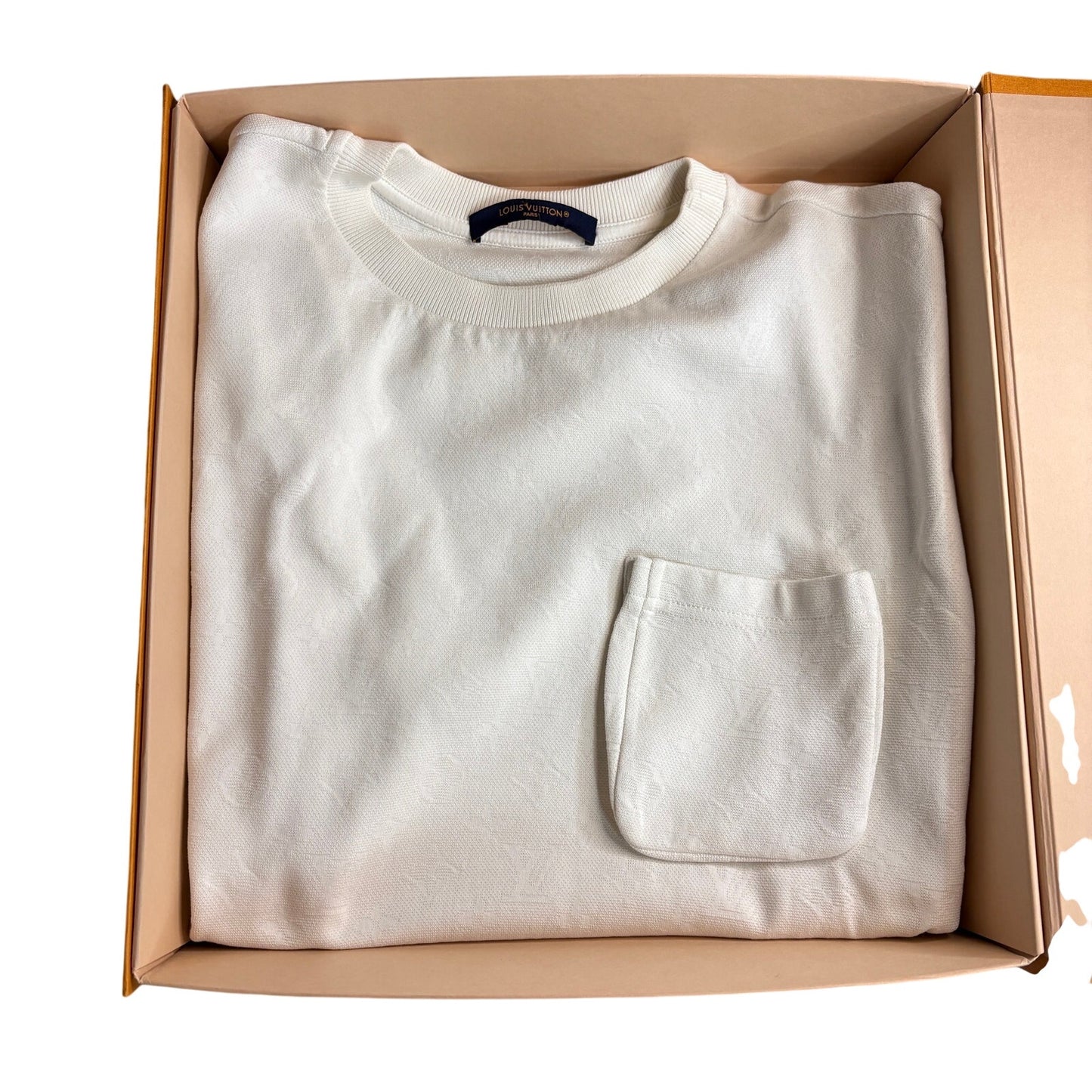 LOUIS VUITTON WHITE MONOGRAM POCKET TEE | SIZE SMALL