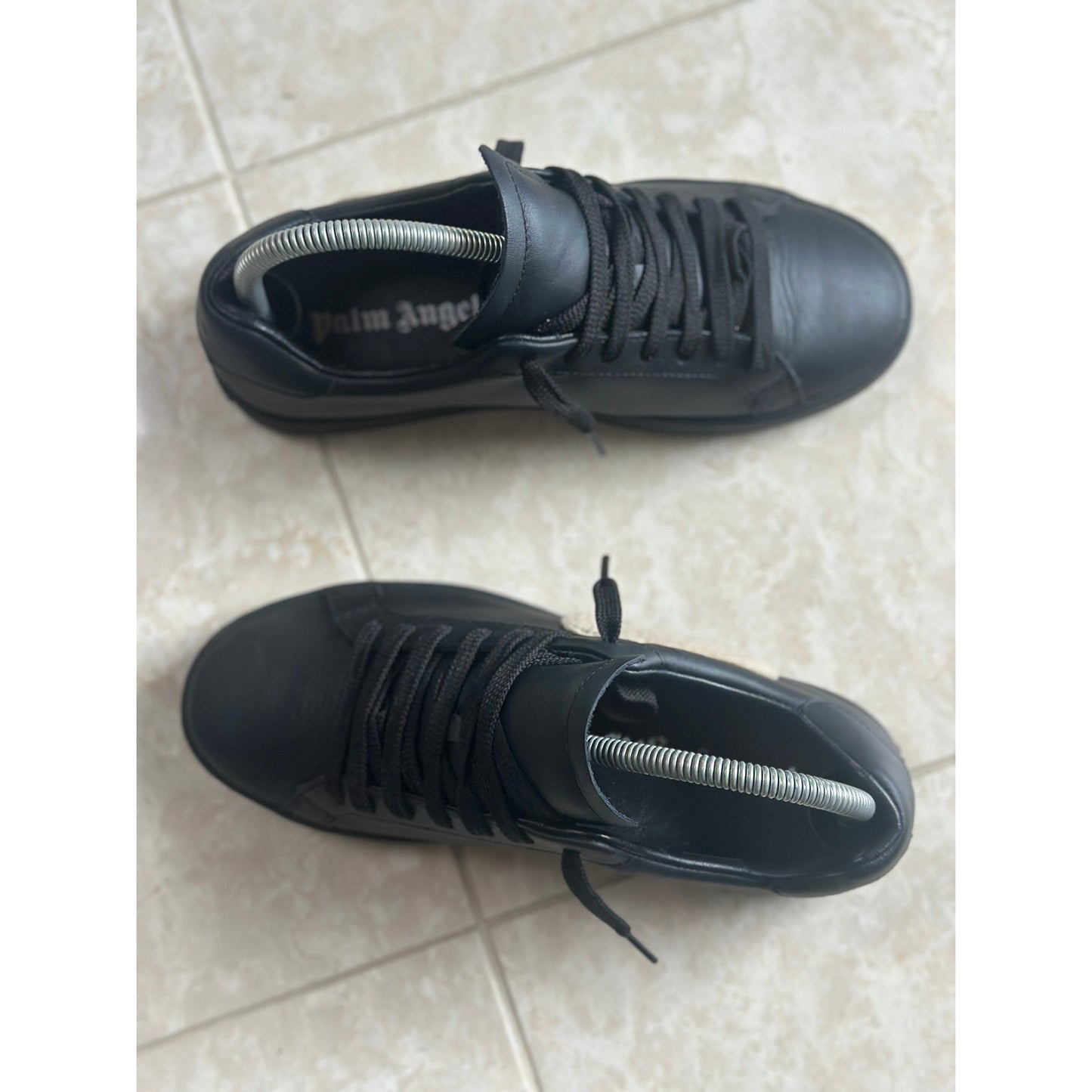 Palm Angels Teddy Bear Lace Up Tennis Sneakers