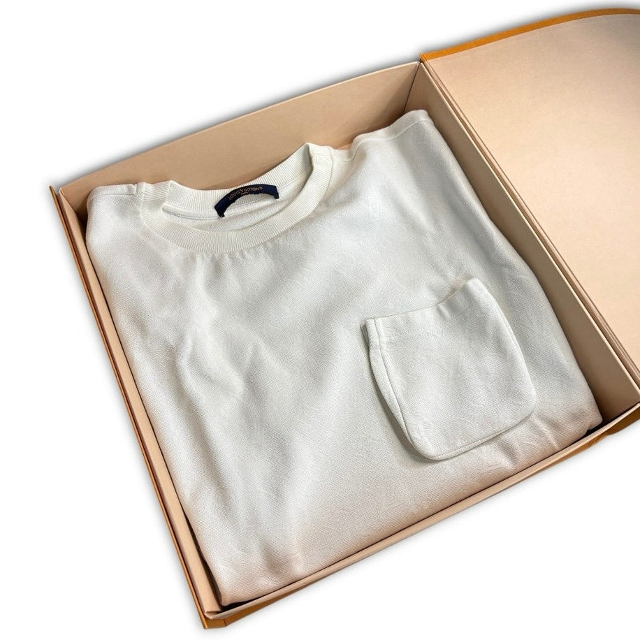 LOUIS VUITTON WHITE MONOGRAM POCKET TEE | SIZE SMALL
