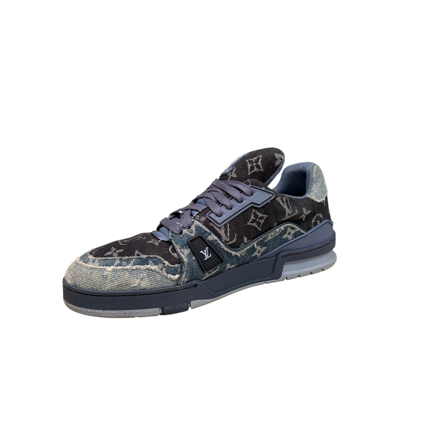 Louis Vuitton Trainers Monogram Blue Denim Mens 9.5 LV