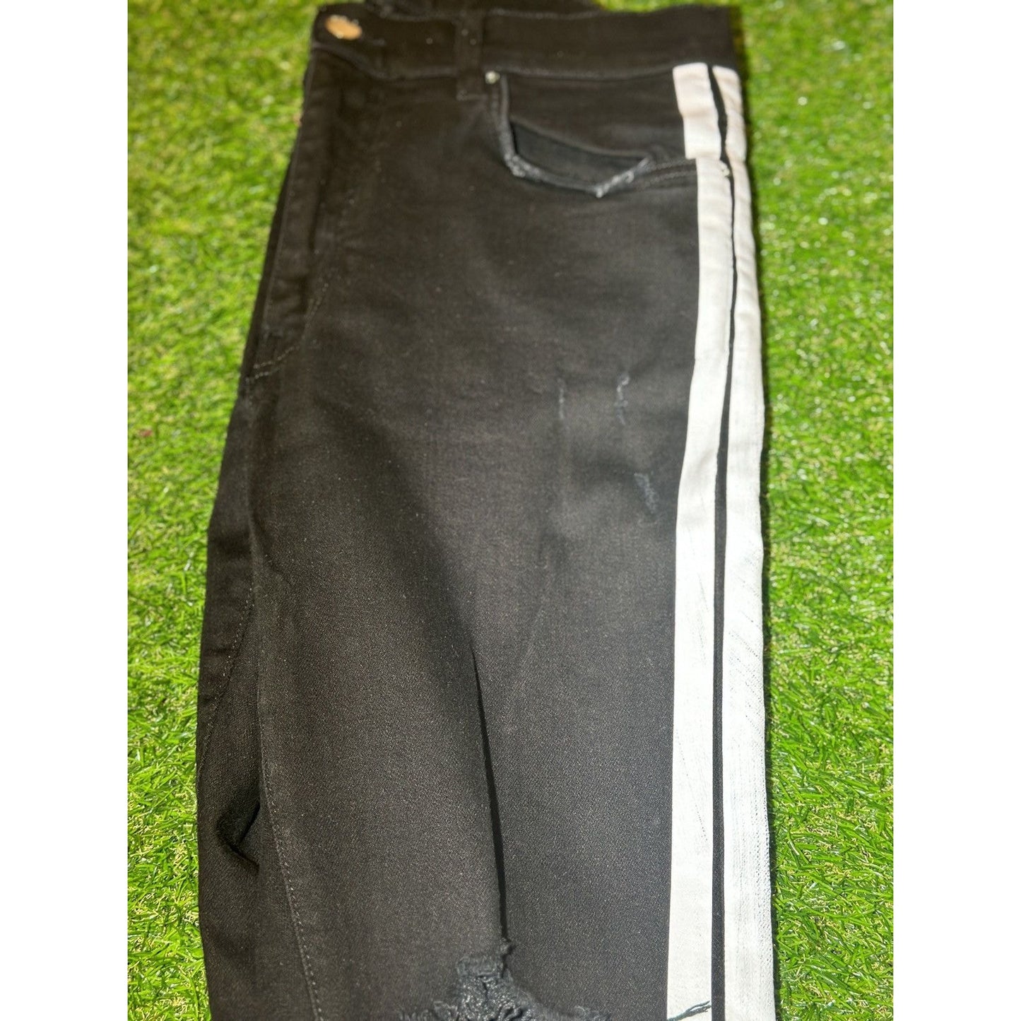 Amiri White Stripe Track Jeans