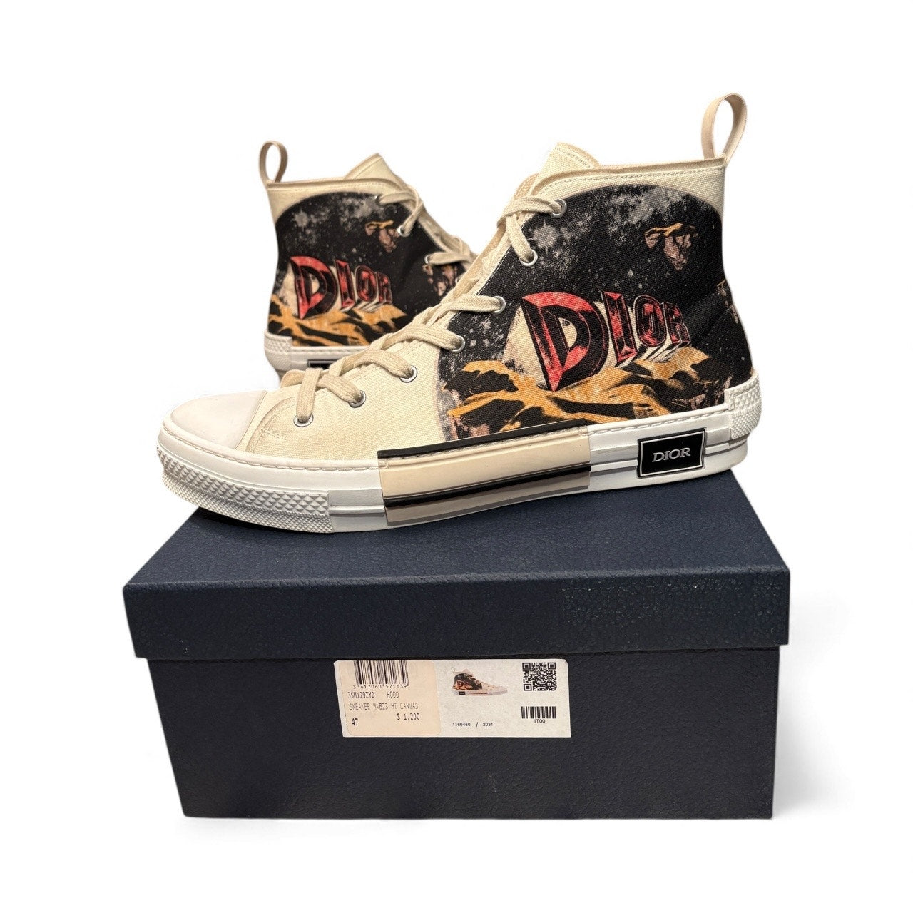Size 14 - Dior B23 High Top AsteroDior White