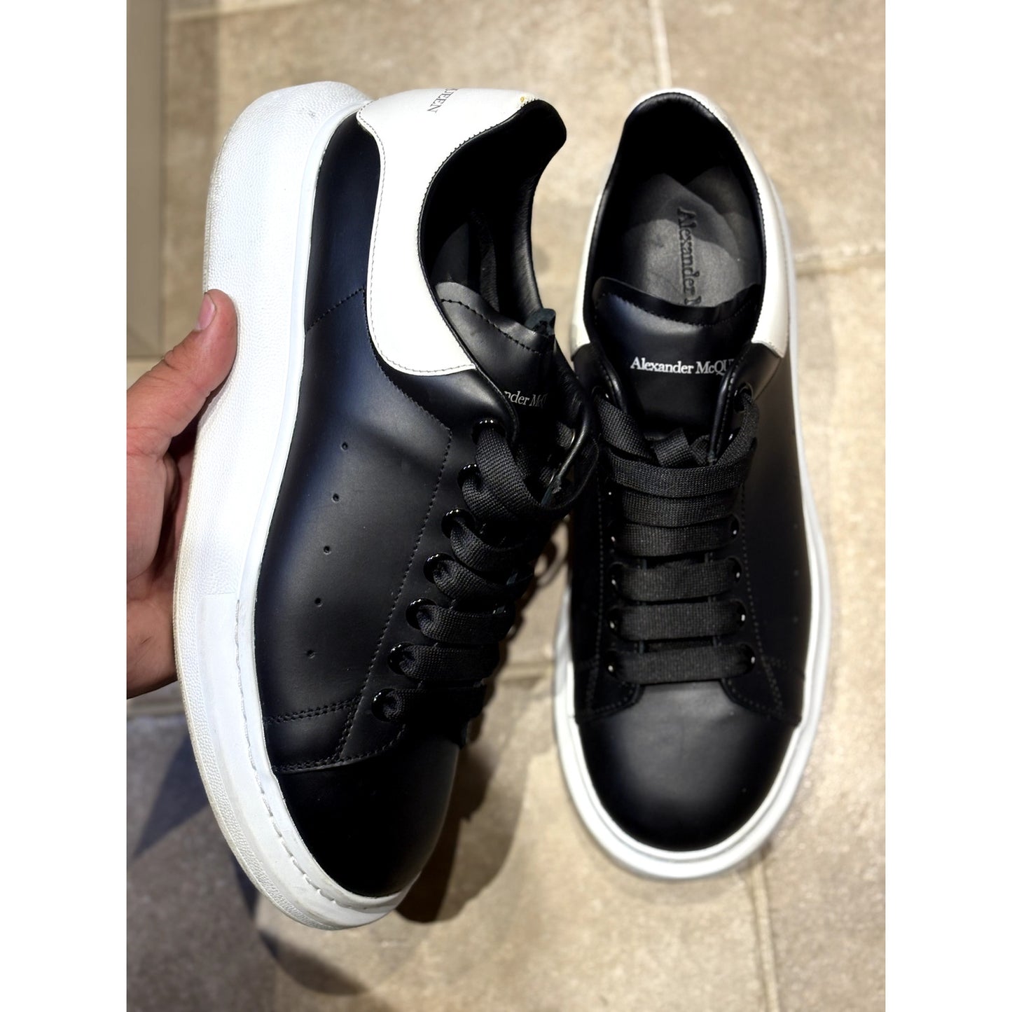 Size 10 - Alexander McQueen Oversized Sneakers Black / White