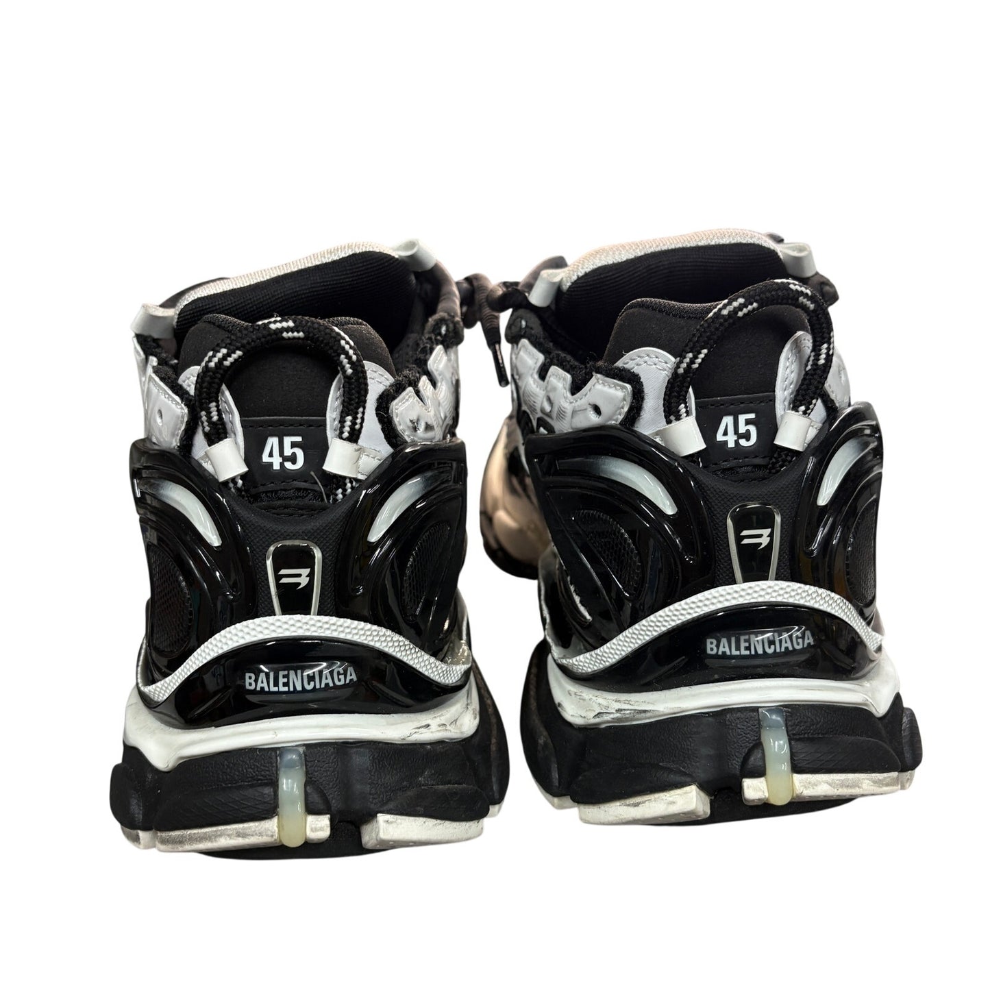 Balenciaga Runner Black & White Track Sneakers | Size 12US