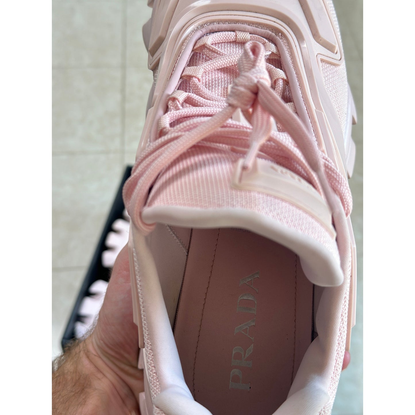 Size 10.5 - Prada Cloudbust Pink Sneakers