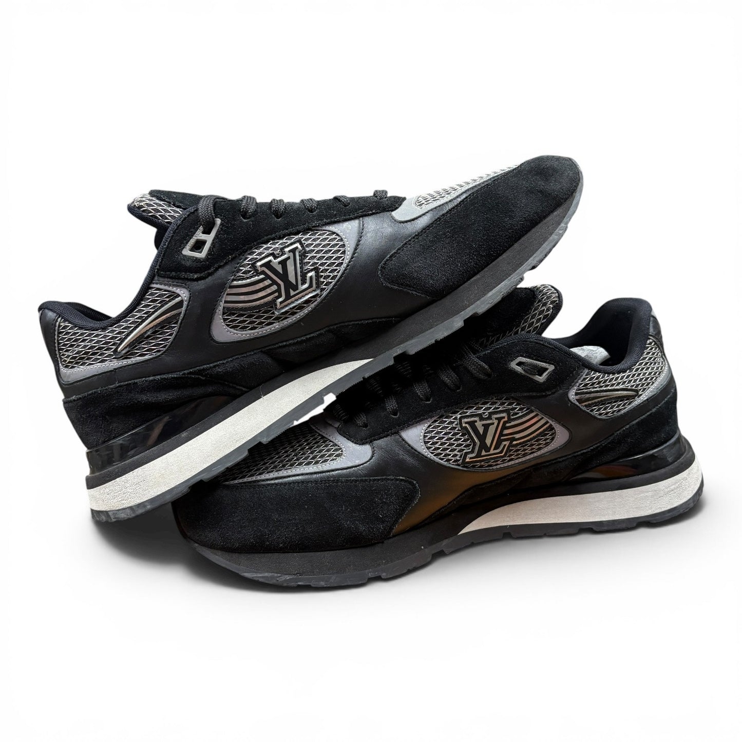 Louis Vuitton Runaway Black Suede, Mesh Trainer (Size 11.5 - 12)