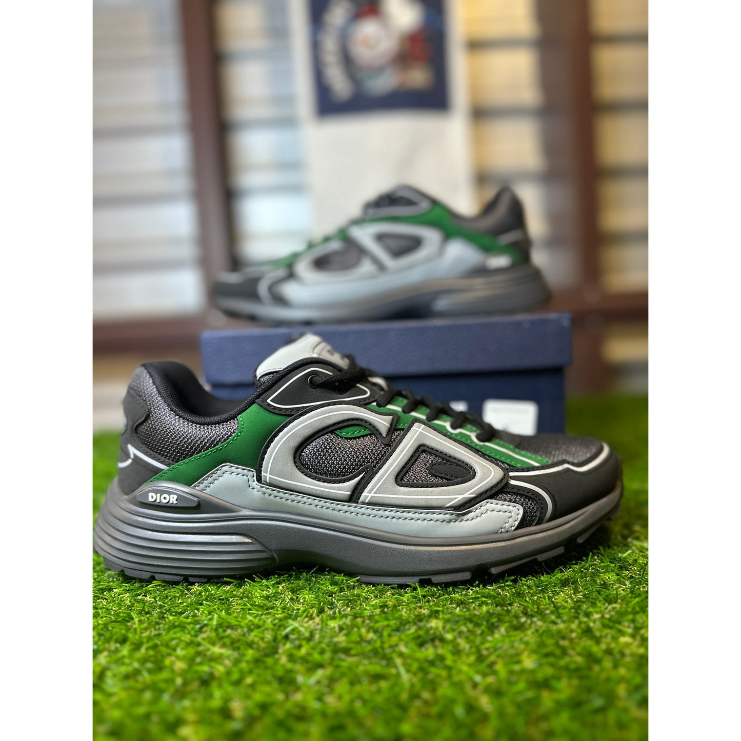 Size 10 - Dior B30 Mesh Deep Grey Green Black Trainer