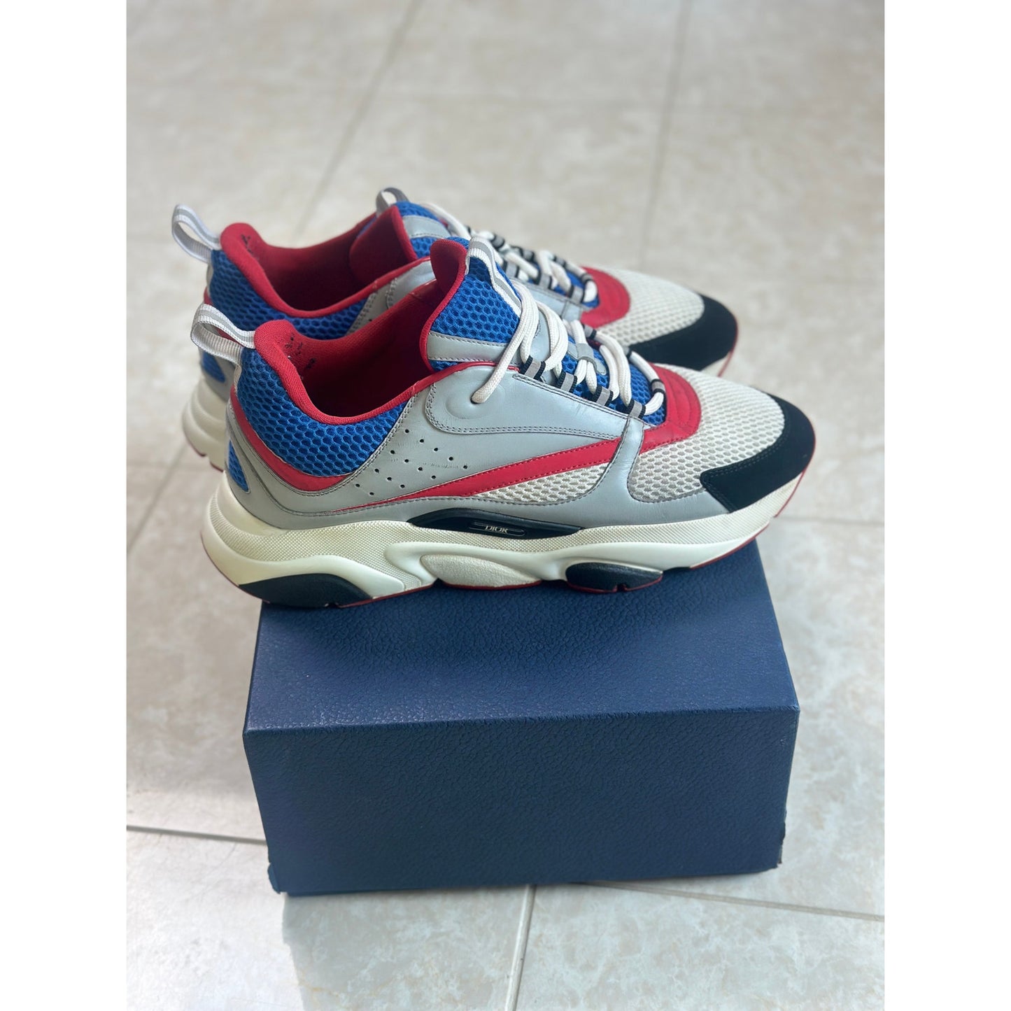 Size 12 - Dior B22 “Gray Red Blue” sneakers