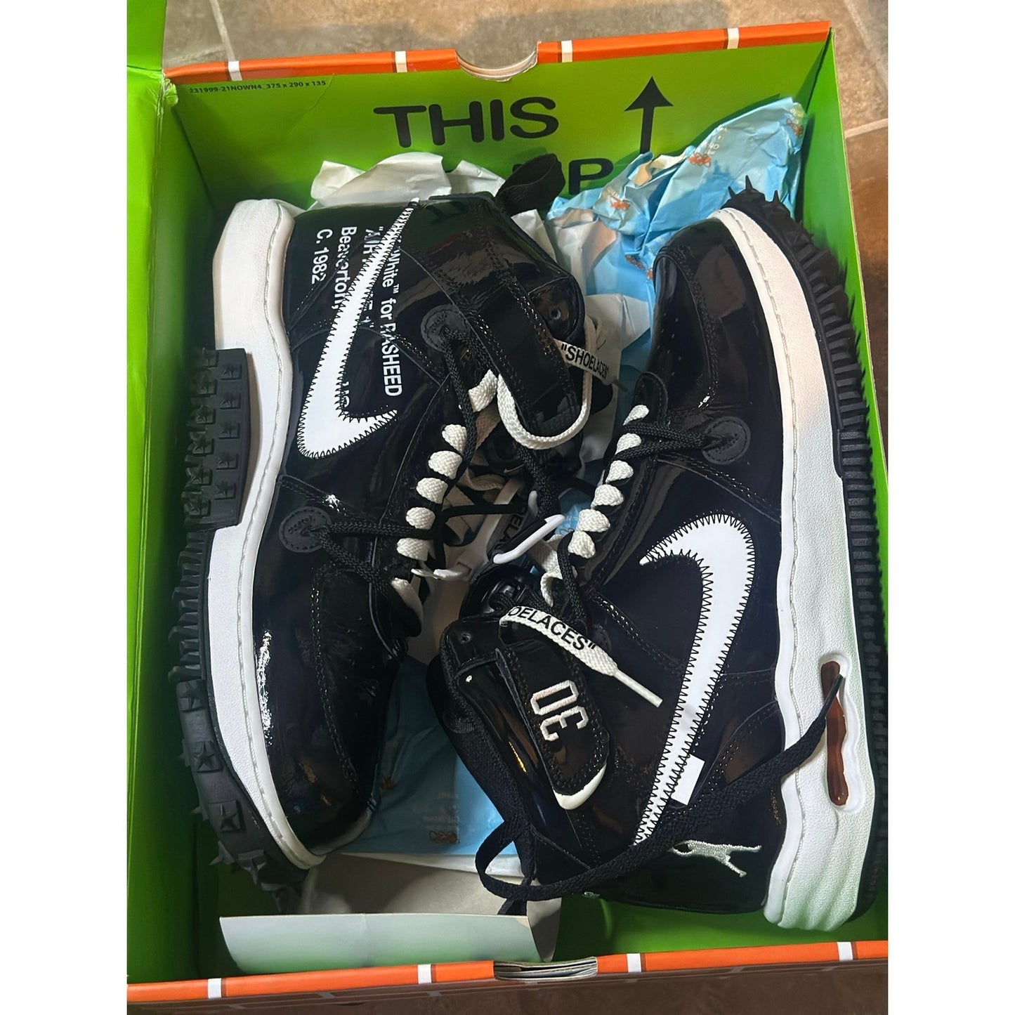 Size 11.5 - OFF-WHITE Air Force One Mid Black Sneakers