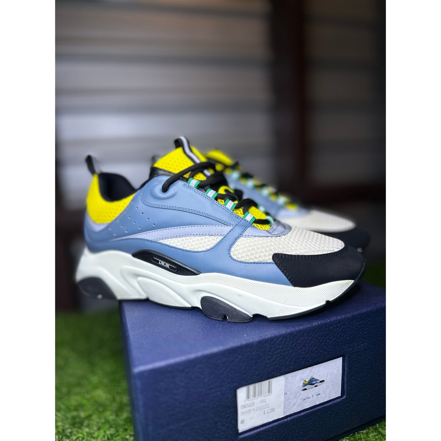 Dior B22 Reflective Low Top Sneaker ‘Blue Yellow’ | 12US