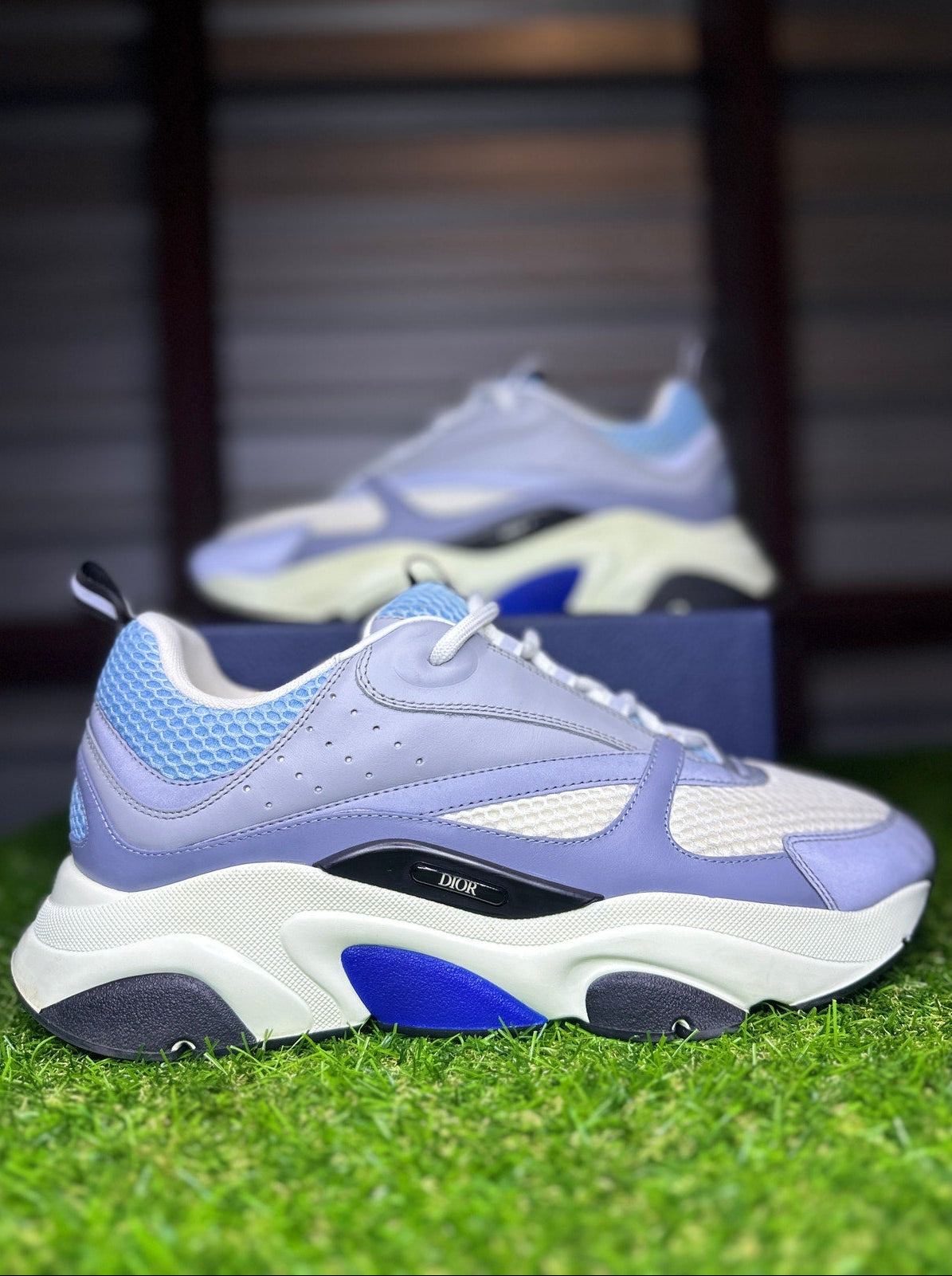 Size 12 - Dior B22 white sky blue sneakers