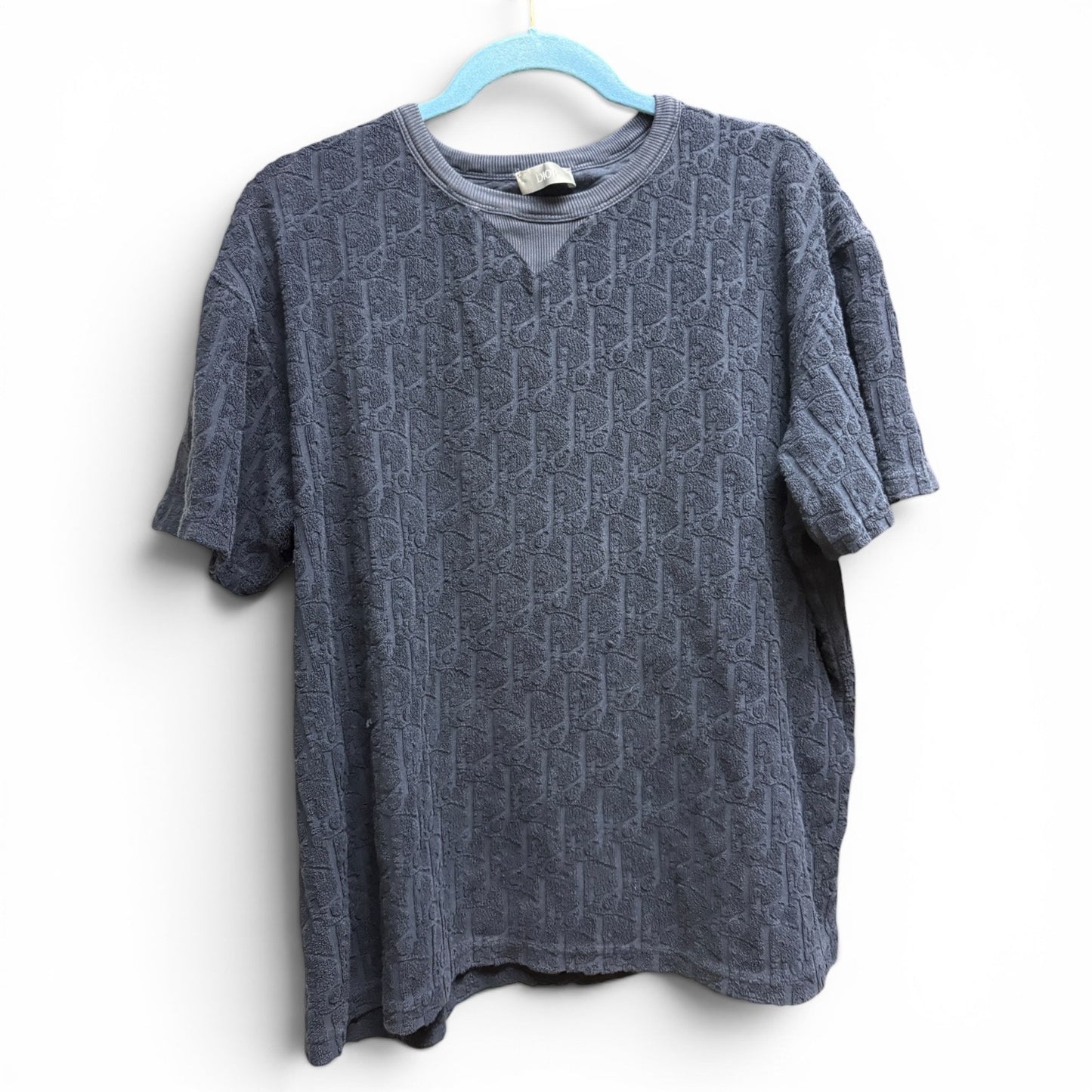 Dior Oblique Towel Tee Shirt Navy Blue Monogram Size Medium