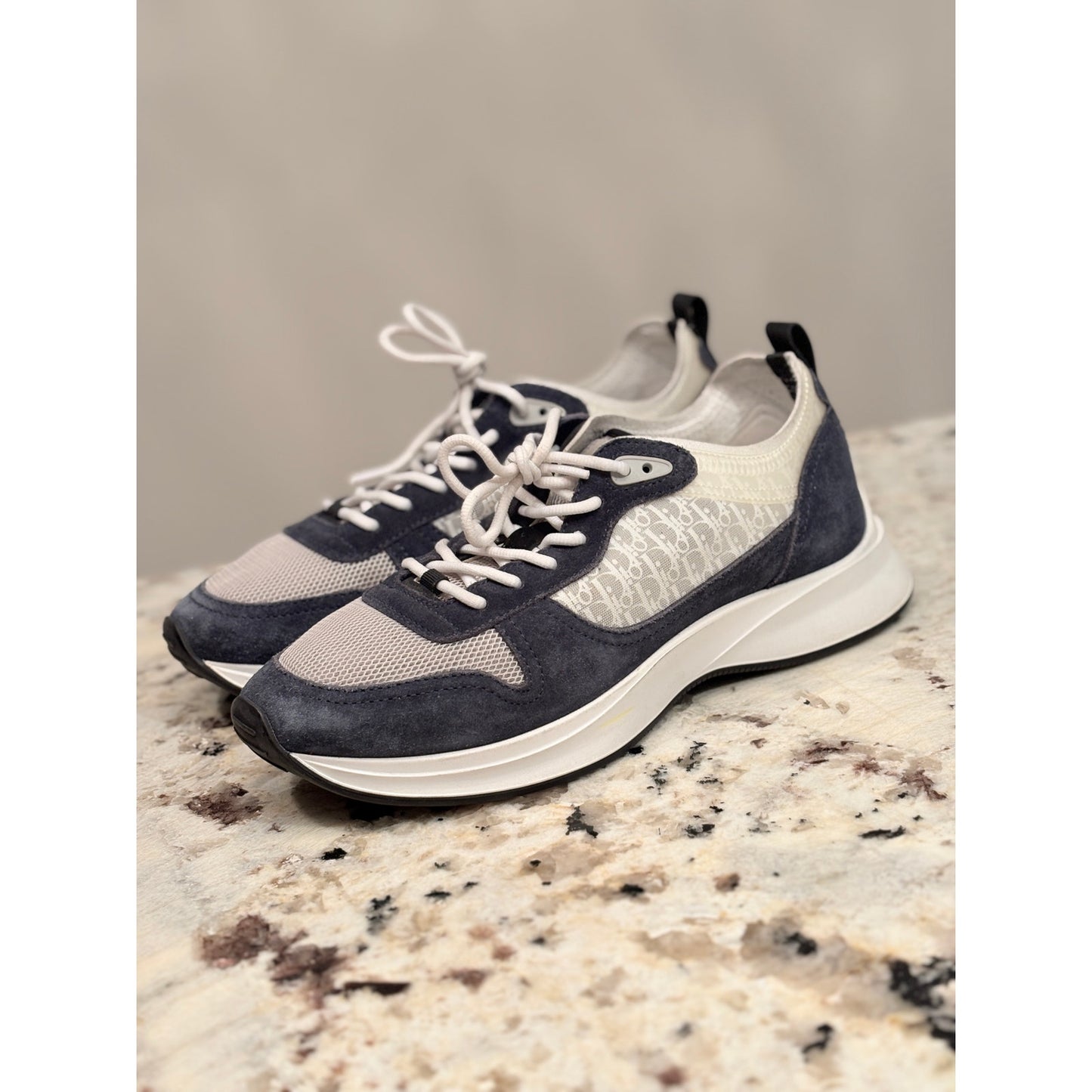 Size 9 - Dior B25 Runner Navy Blue Oblique Suede Sneakers