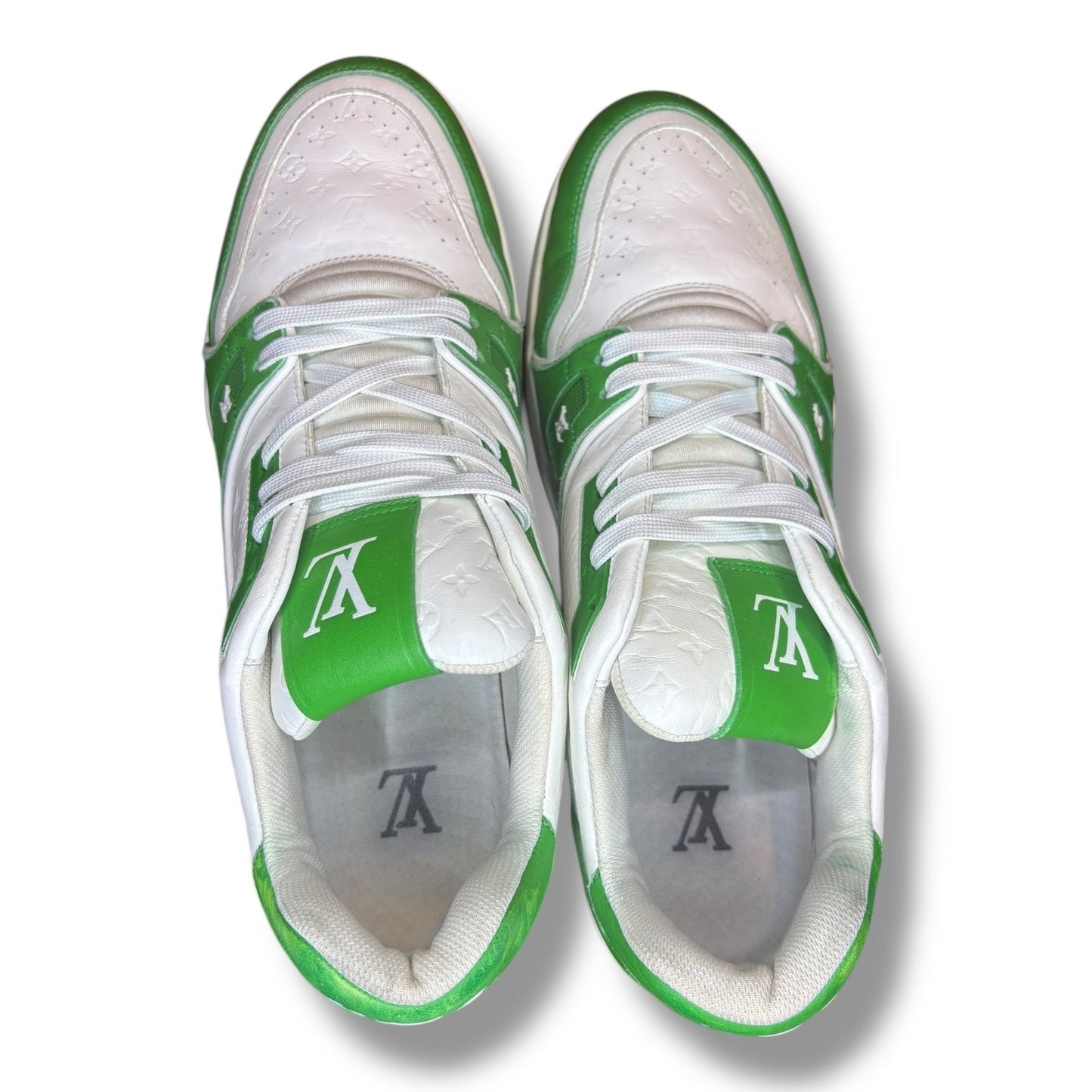 Louis Vuitton LV Trainer Green White Sneakers #54 | SZ 9.5LV