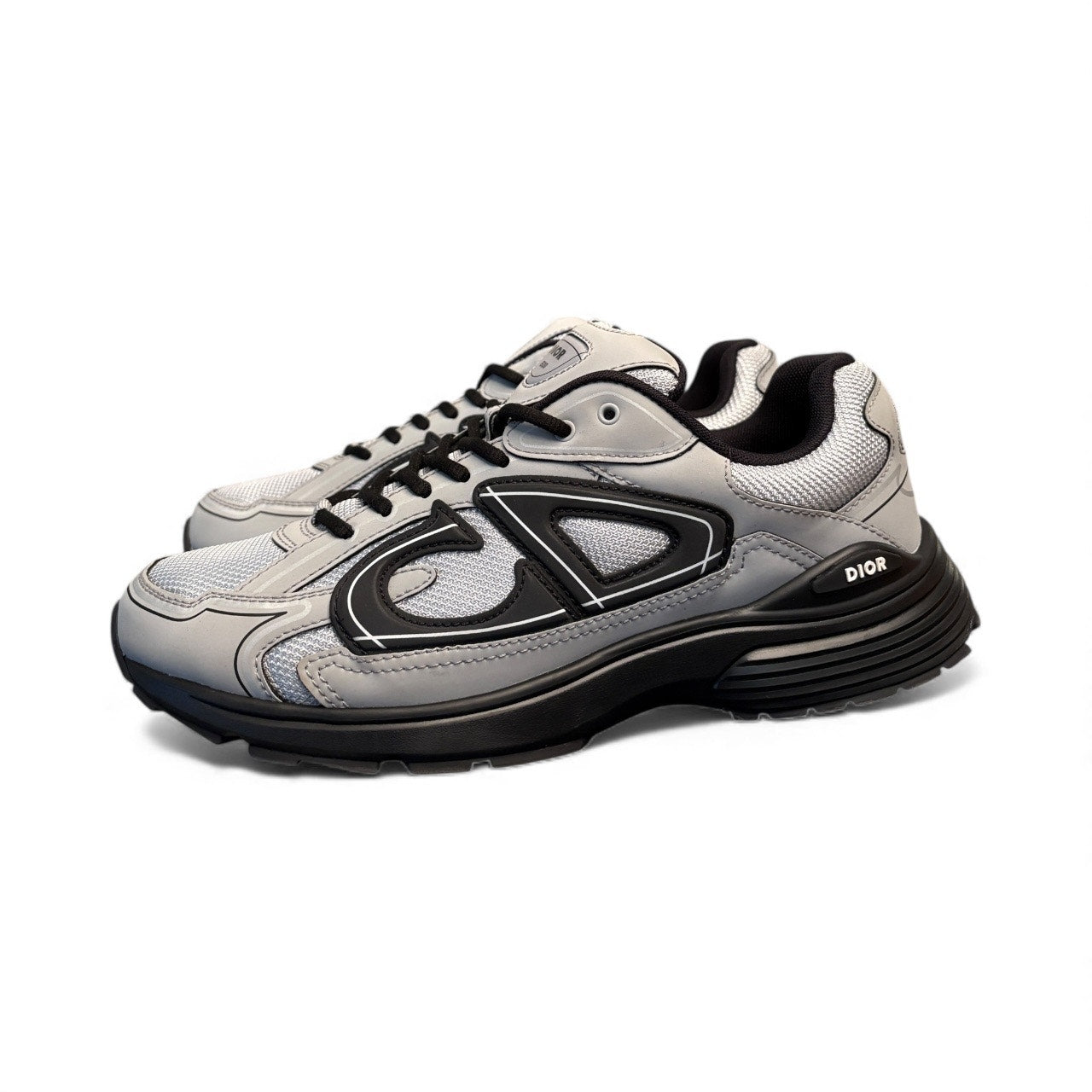 Size 10 - Dior B30 Grey & Black Sneakers NEW SEASON