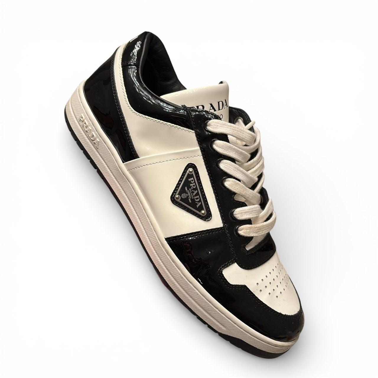 Size 8.5UK/9.5US - Prada Downtown Low Patent Leather Sneaker