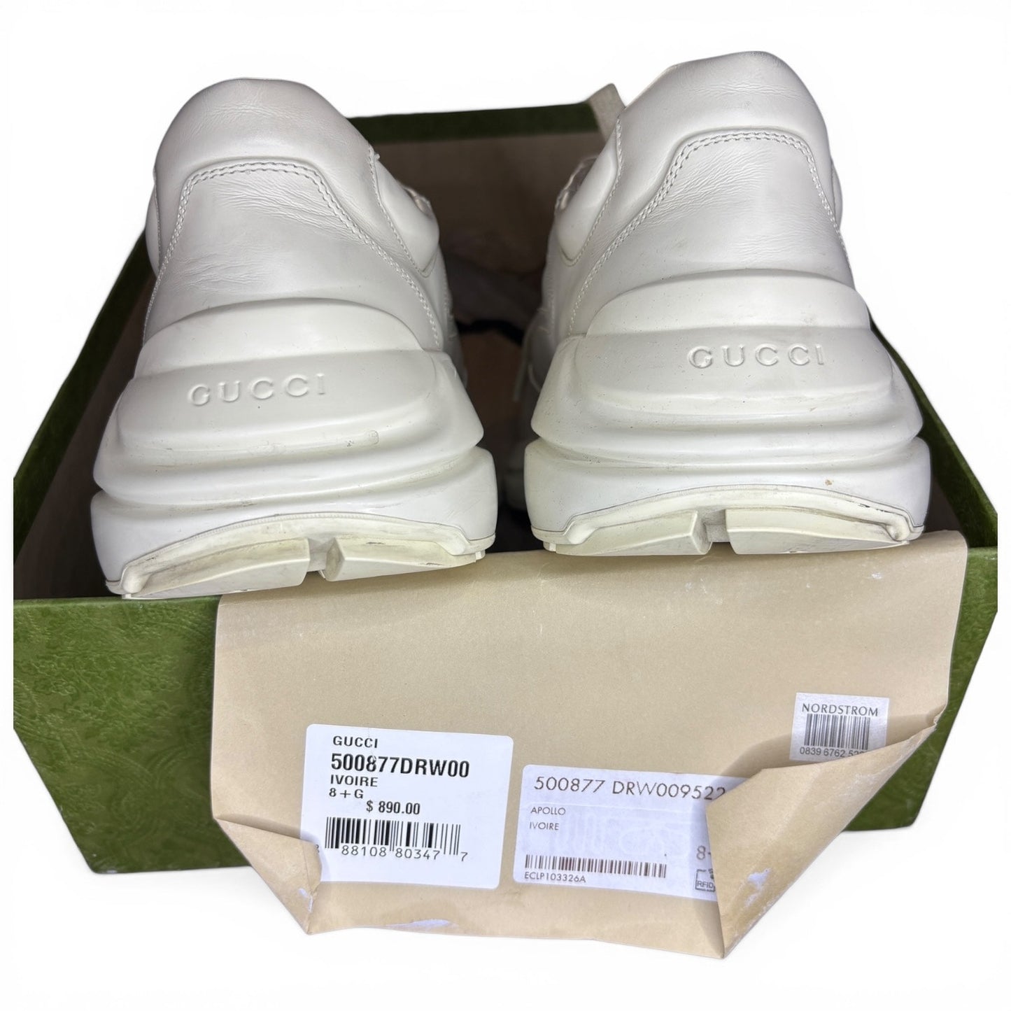 Gucci Rython White Logo Sneaker Sneakers | 8.5G