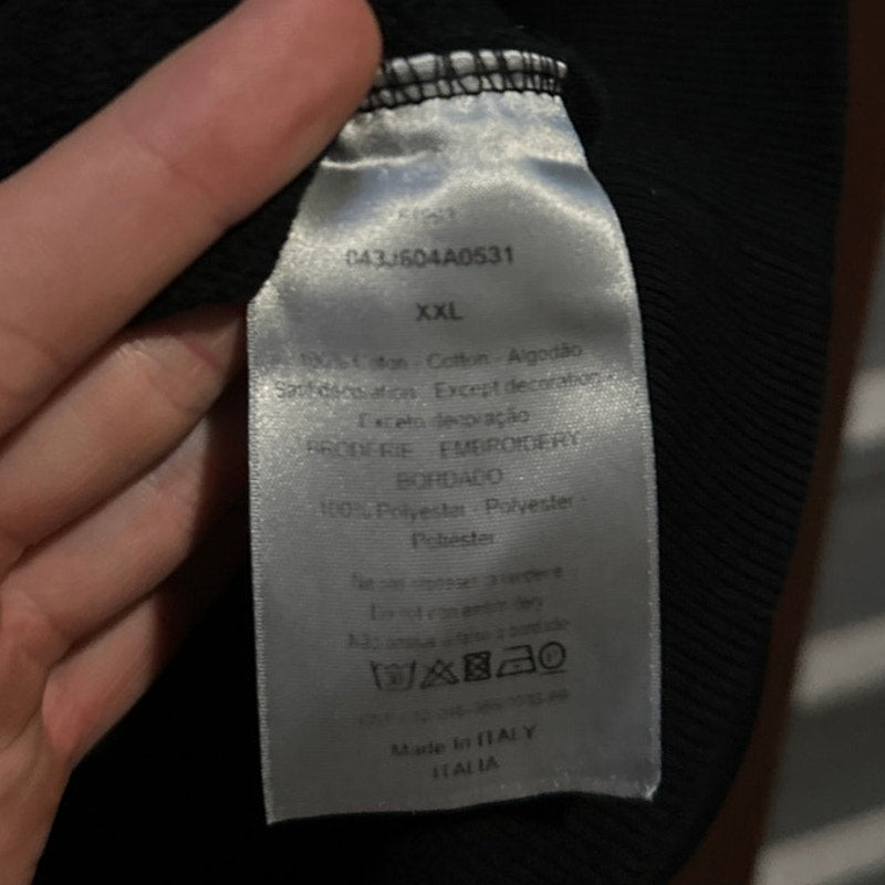 Dior x Judy Blame Black Safety Pin Logo Embroidered Crewneck