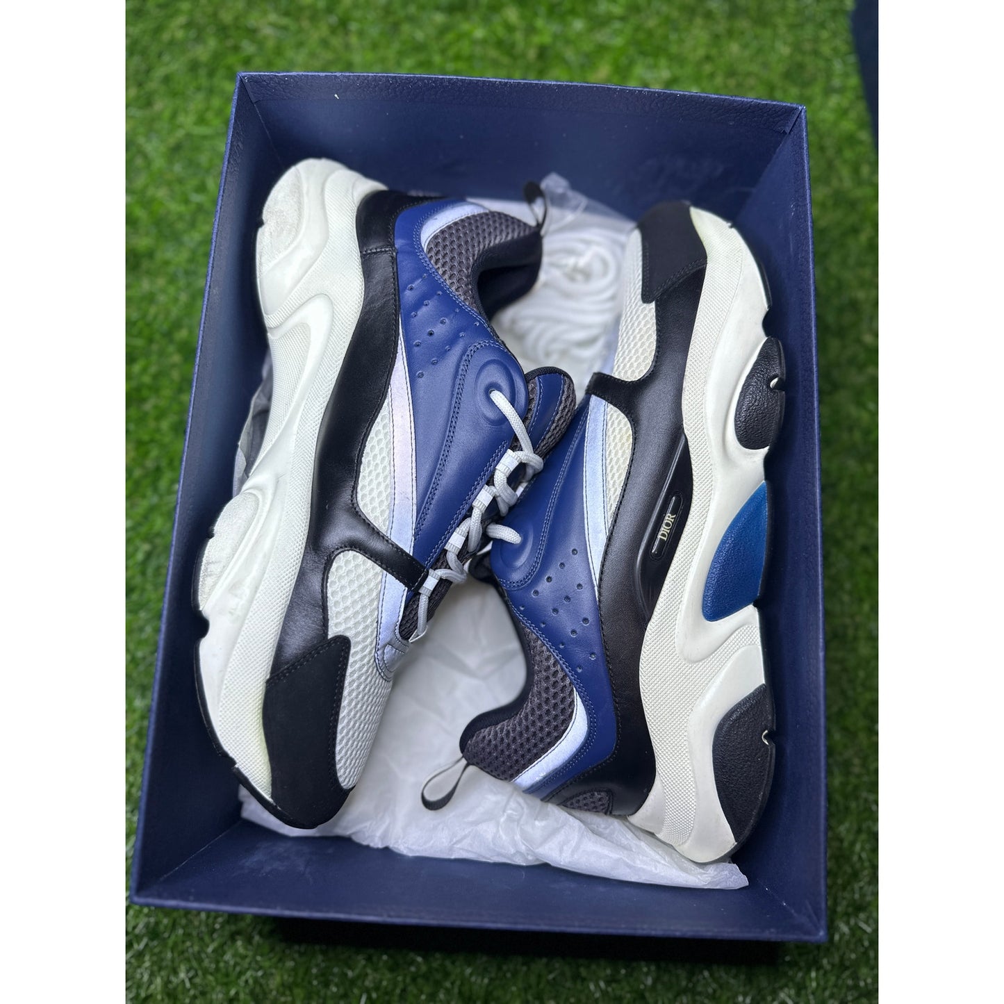 Size 12 - Dior B22 Navy Blue/Black/White Sneakers